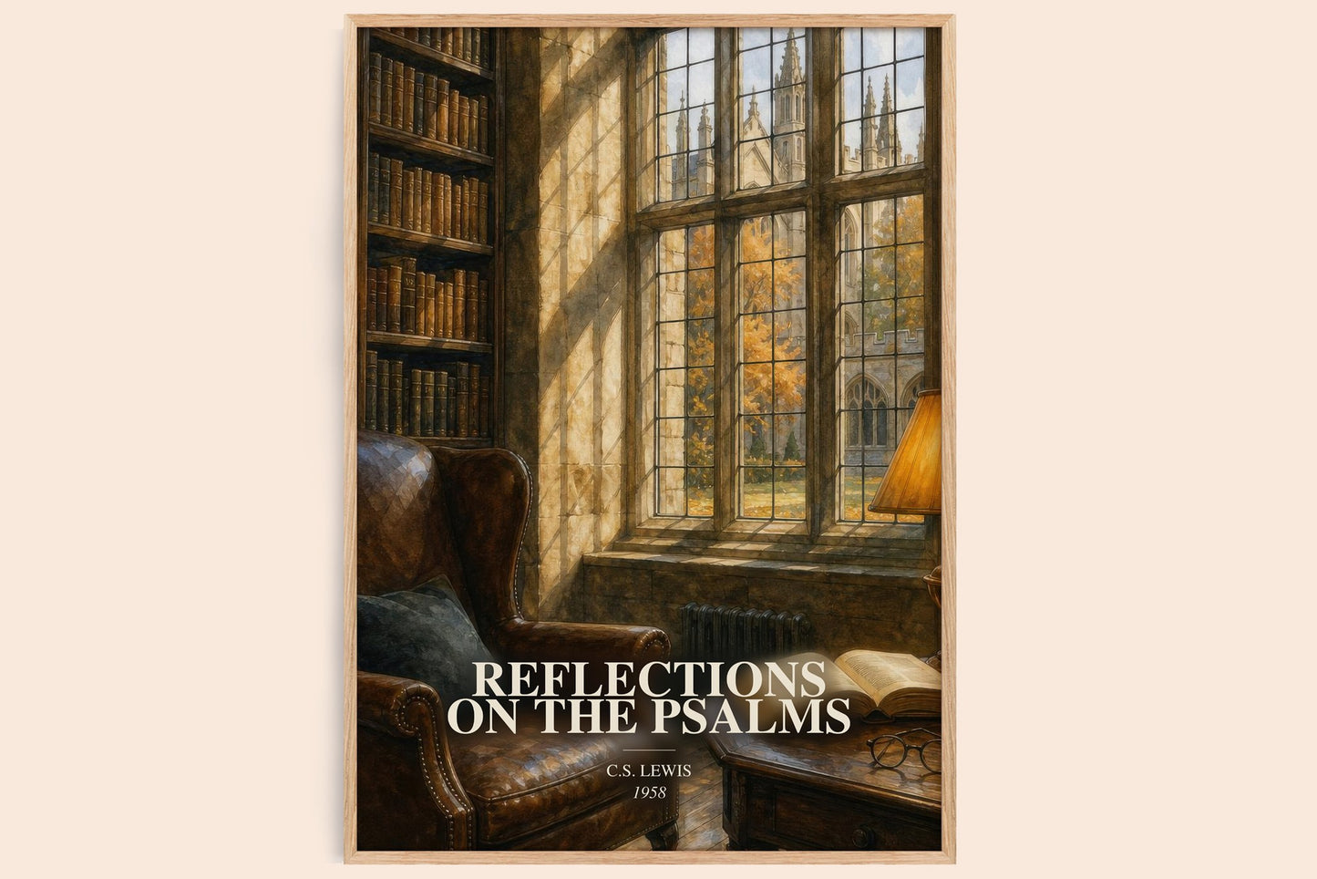 Reflections On The Psalms watercolour book poster by C.S. Lewis – framed literary art print