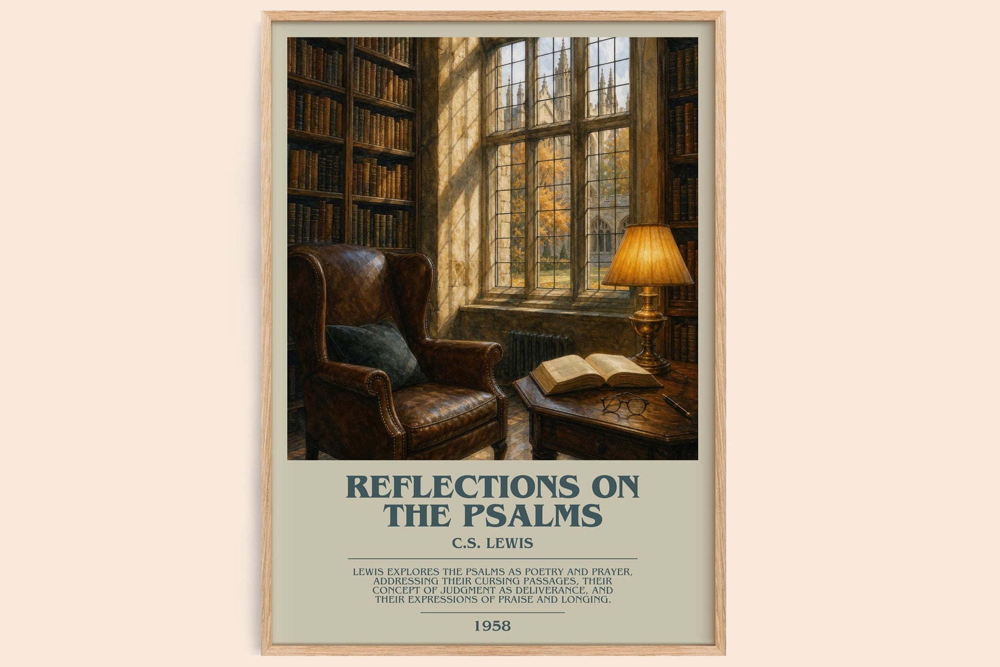 Reflections On The Psalms bookish book poster by C.S. Lewis – framed literary art print