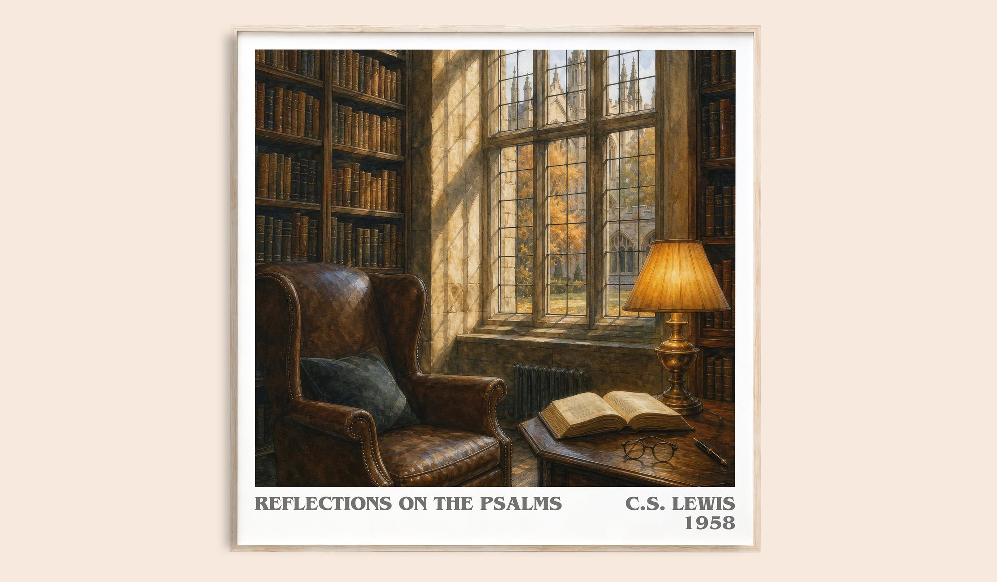 Reflections On The Psalms literary book poster by C.S. Lewis – framed literary art print