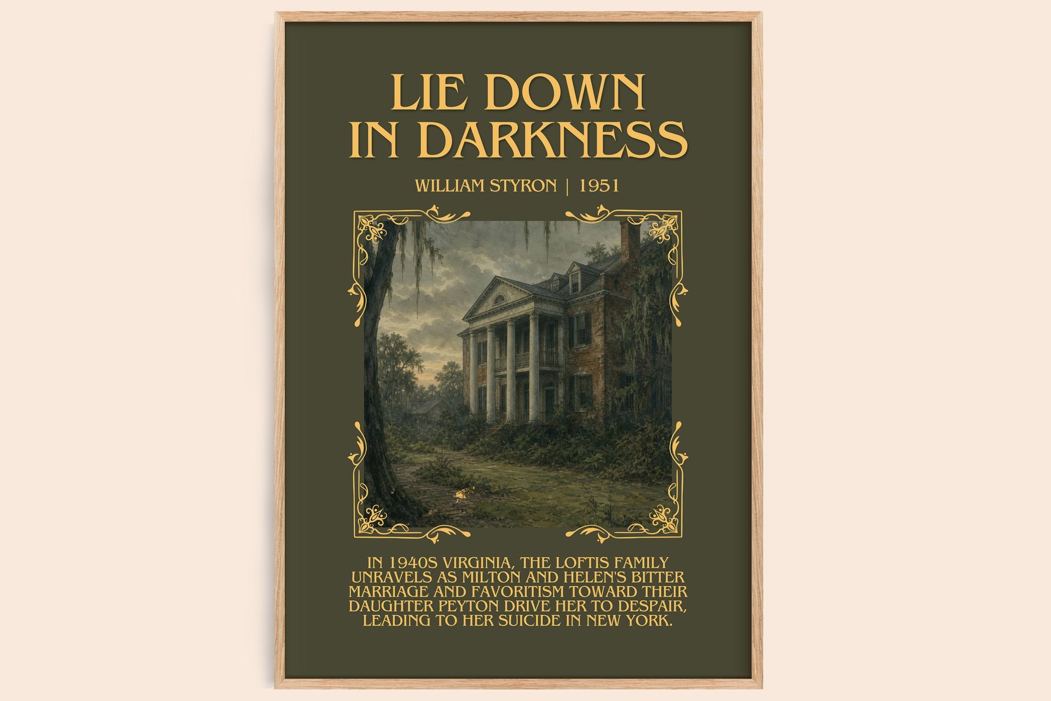 Lie down in Darkness Minimalist Book Poster by William Styron