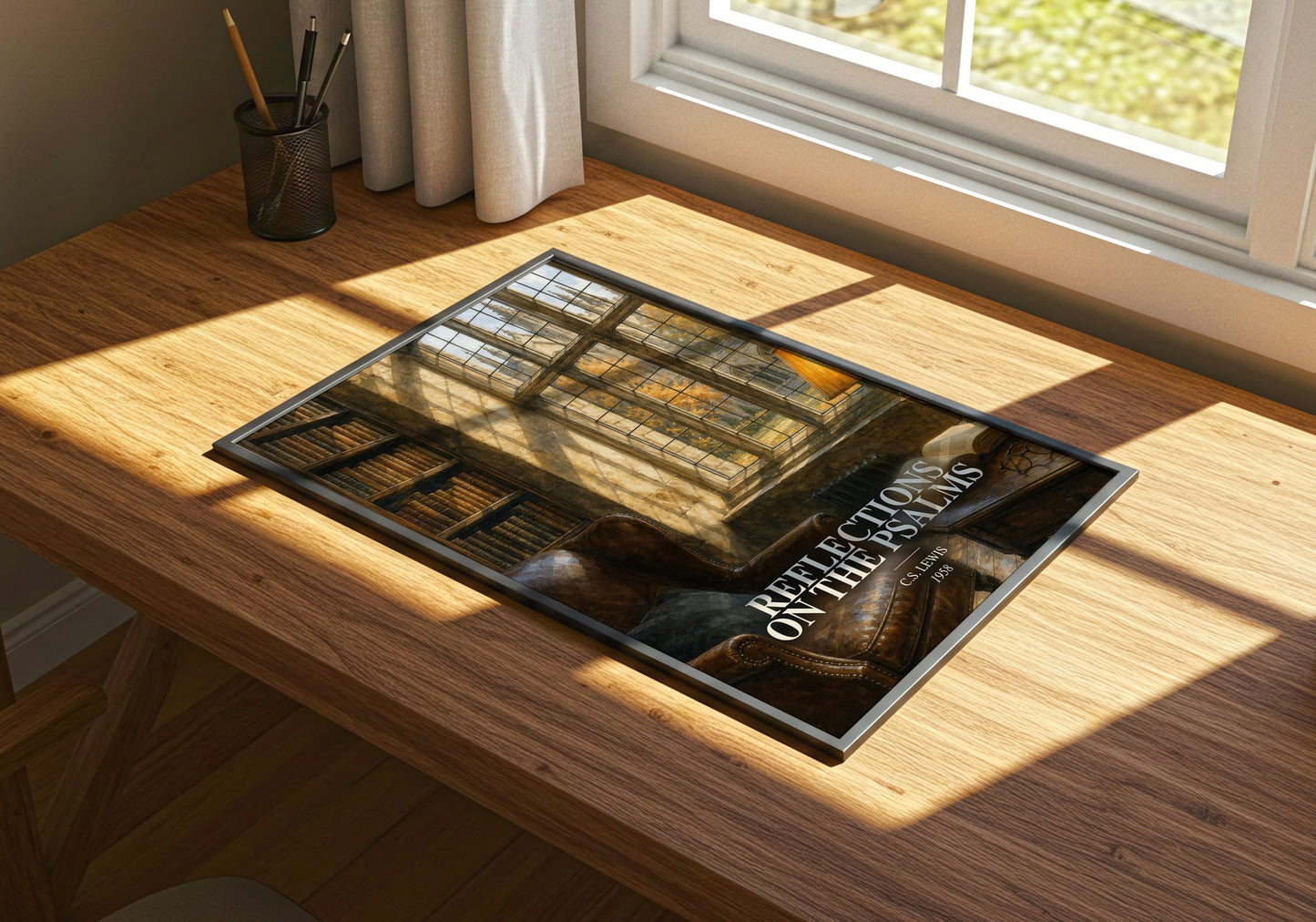 Reflections On The Psalms watercolour book poster framed on wall – non fiction wall art