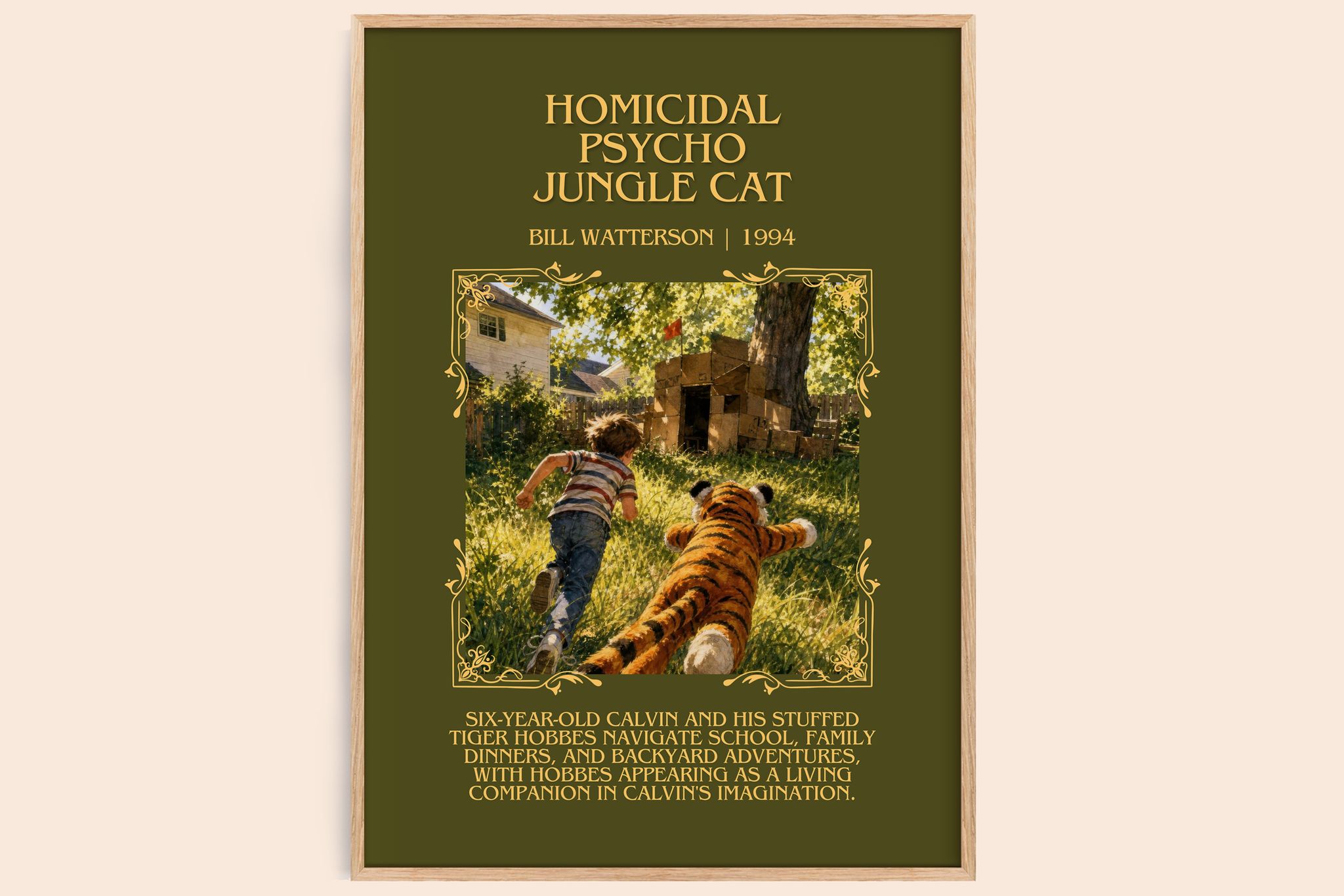 Homicidal psycho jungle cat Minimalist Book Poster by Bill Watterson