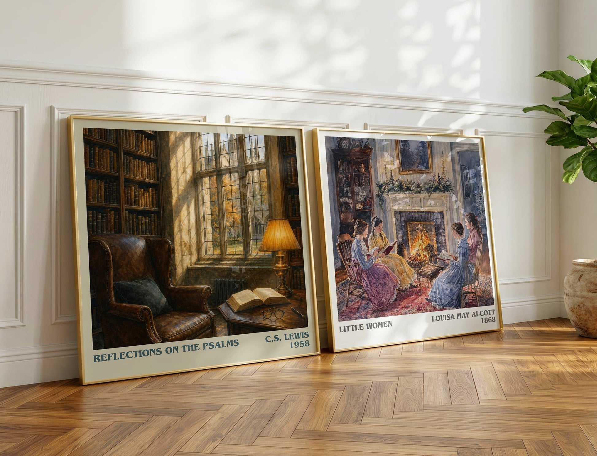 Reflections On The Psalms literary print on bookshelf – C.S. Lewis fan gift