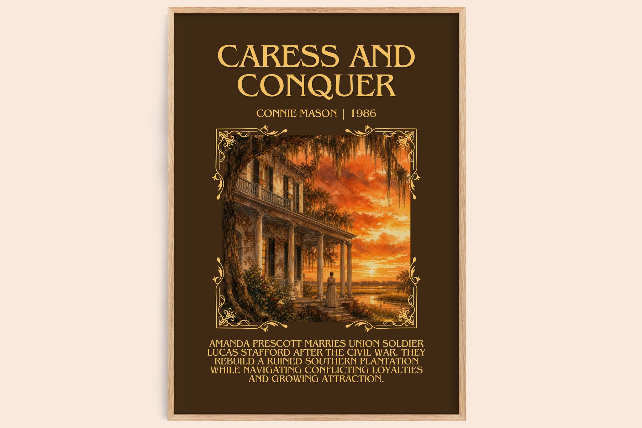 Caress and Conquer Minimalist Book Poster by Connie Mason