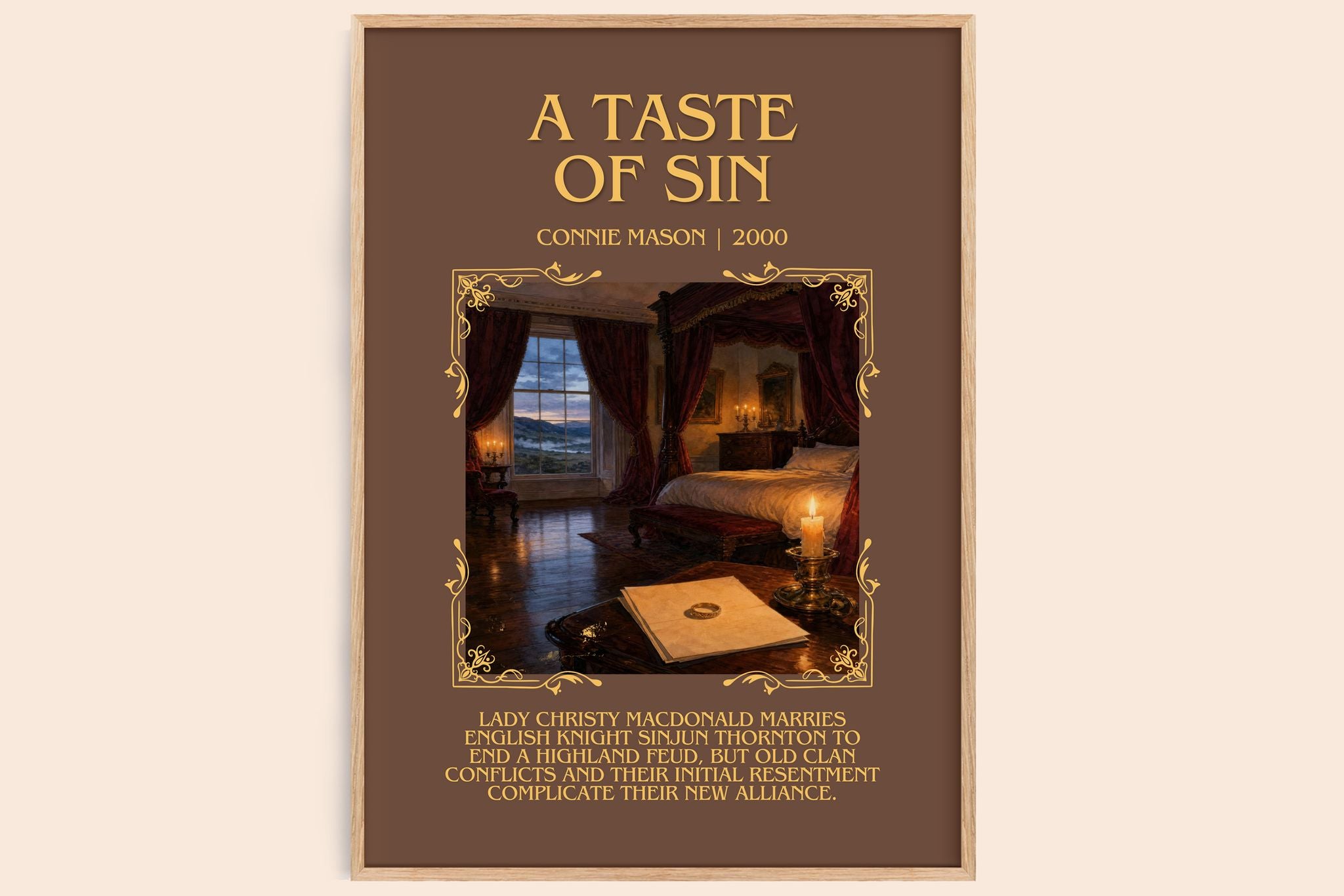 A Taste of Sin Minimalist Book Poster by Connie Mason