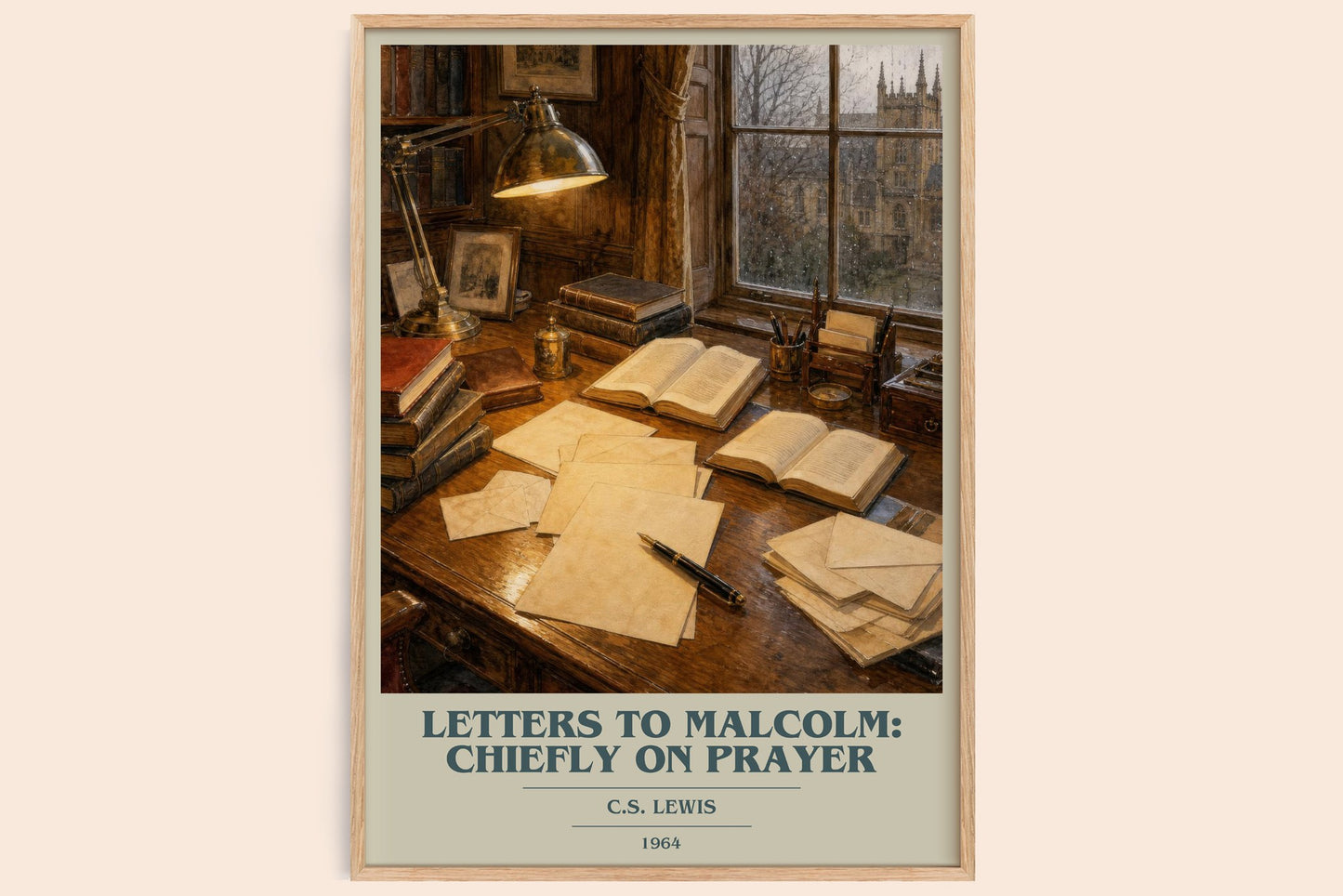 Letters To Malcolm: Chiefly On Prayer book cover book poster by C.S. Lewis – framed literary art print