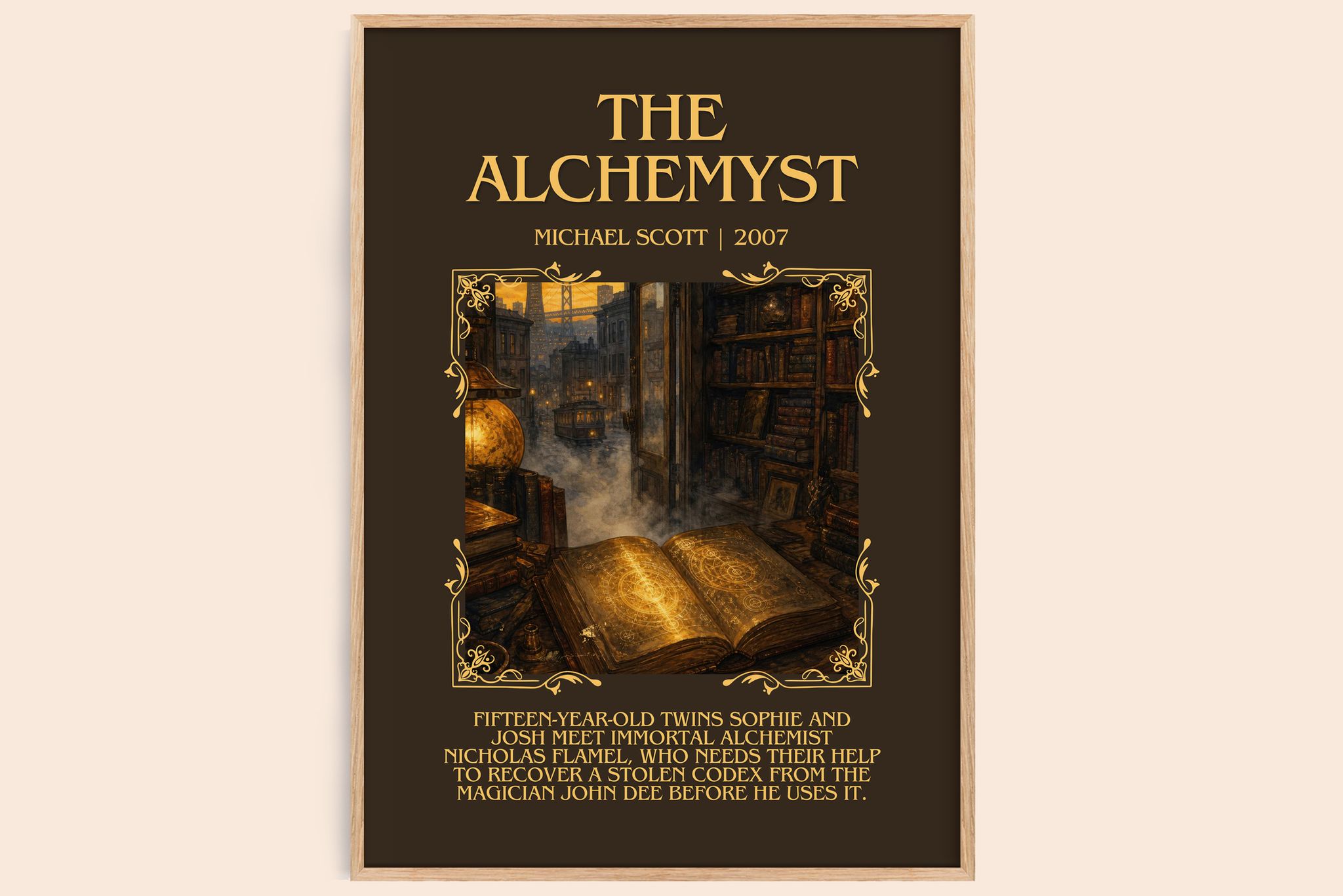 The Alchemyst Minimalist Book Poster by Michael Scott