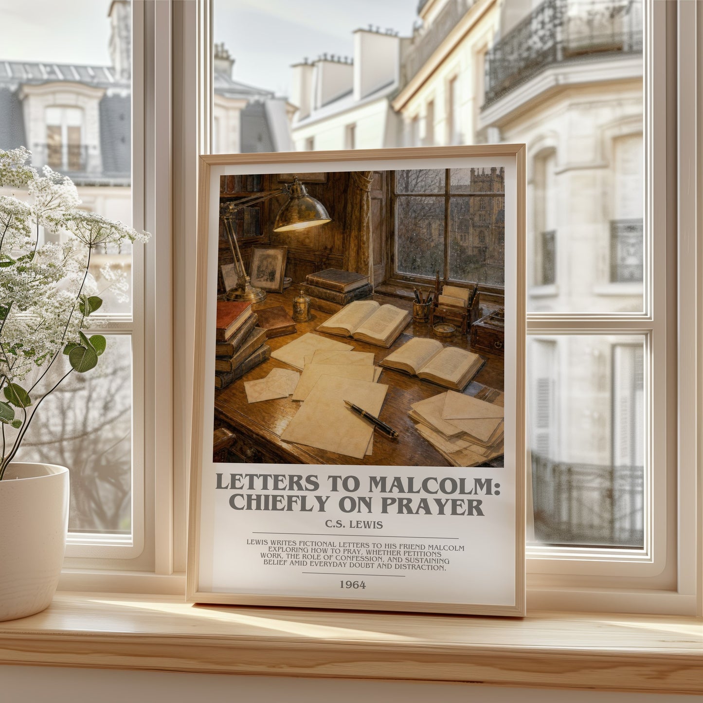Letters To Malcolm: Chiefly On Prayer bookish poster colour and style options – C.S. Lewis book art