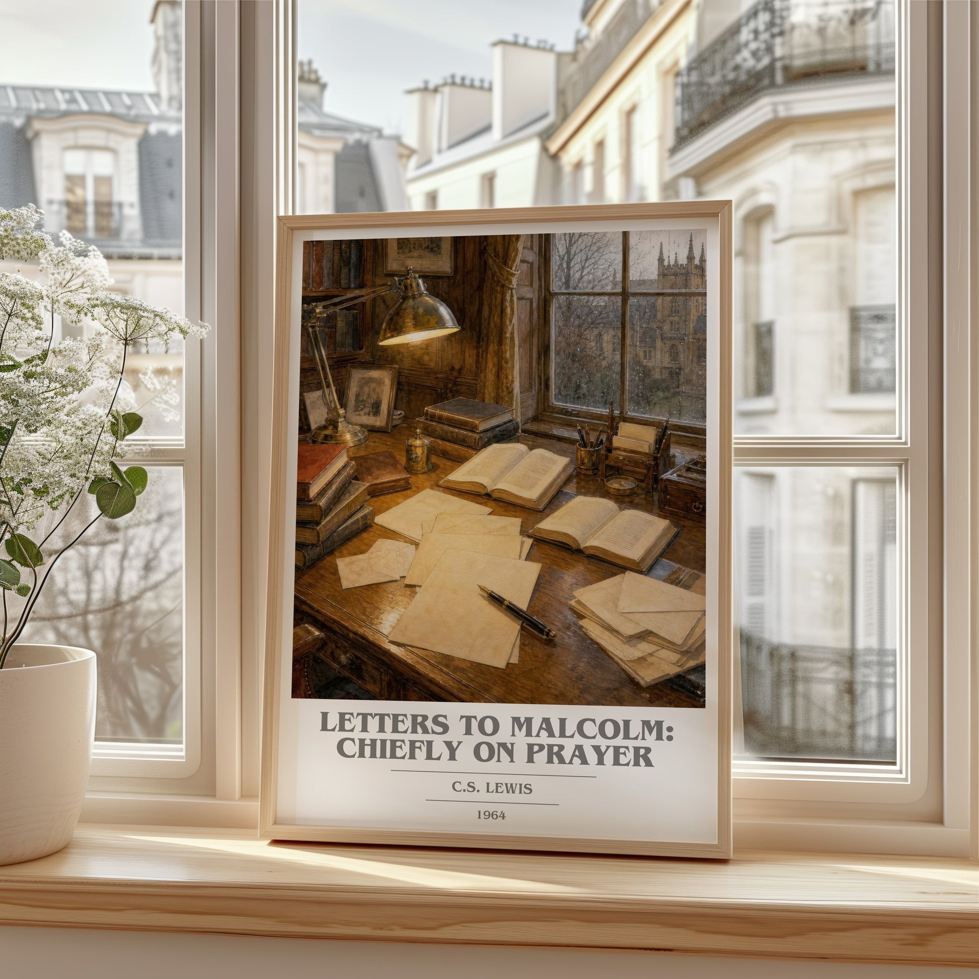 Letters To Malcolm: Chiefly On Prayer book cover poster colour and style options – C.S. Lewis book art