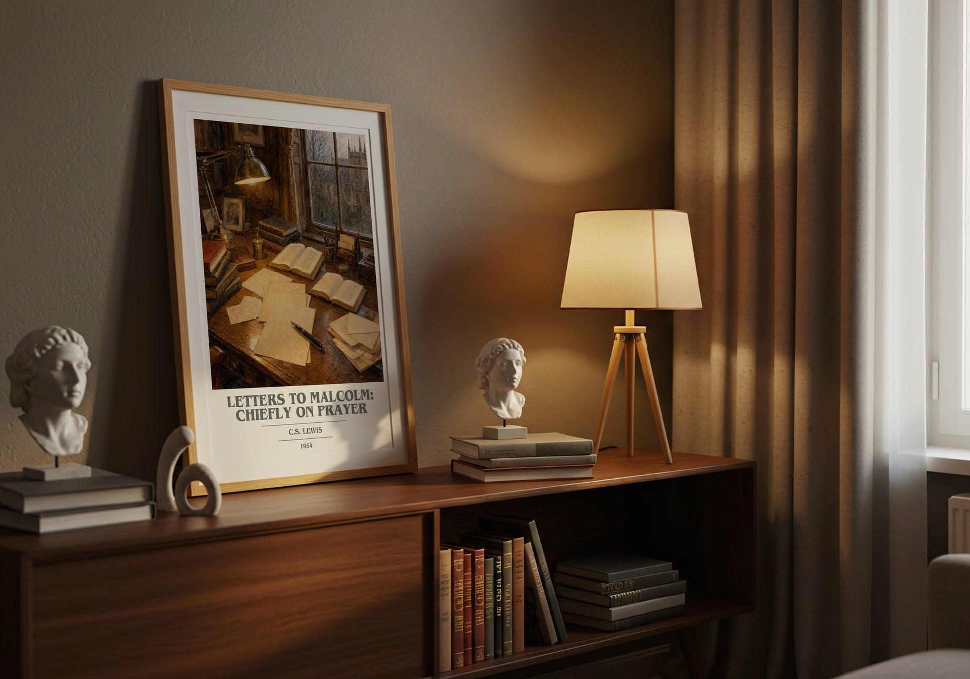 Letters To Malcolm: Chiefly On Prayer book cover book poster framed on wall – philosophy wall art