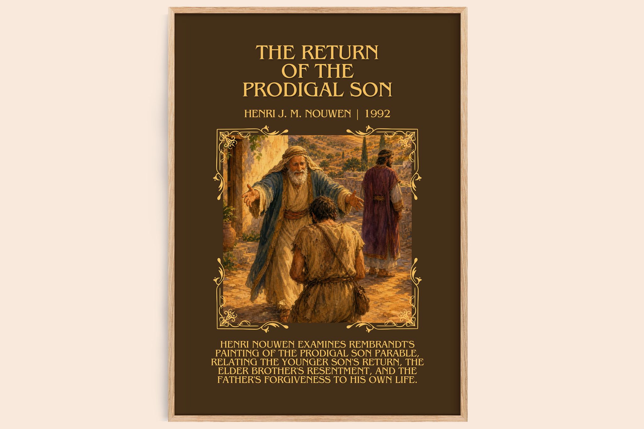 Return of the Prodigal Son Minimalist Book Poster by H. Nouwen