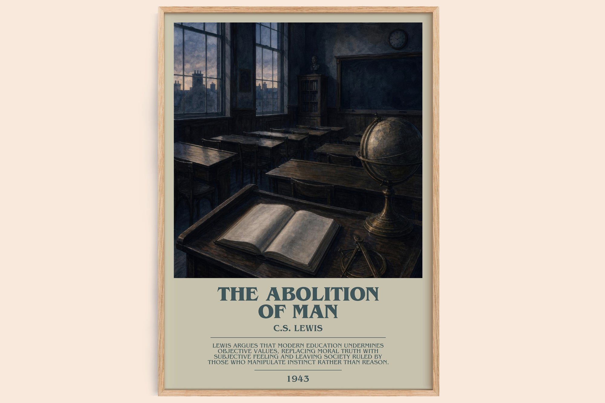 The Abolition Of Man bookish book poster by C.S. Lewis – framed literary art print