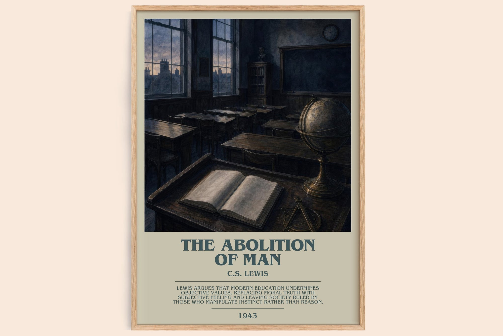The Abolition Of Man bookish book poster by C.S. Lewis – framed literary art print