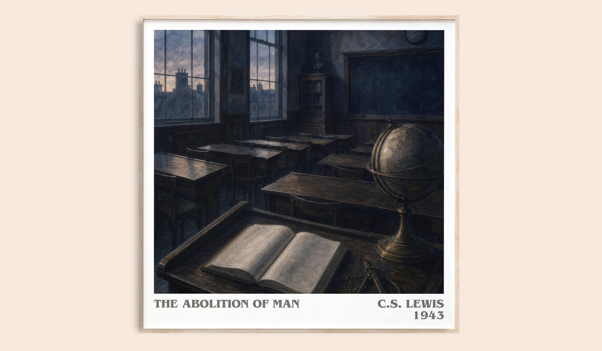 The Abolition Of Man literary book poster by C.S. Lewis – framed literary art print