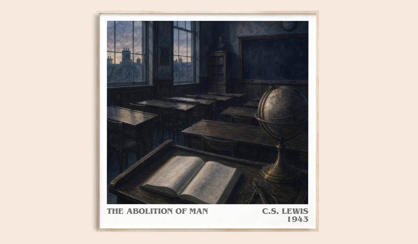 The Abolition Of Man literary book poster by C.S. Lewis – framed literary art print