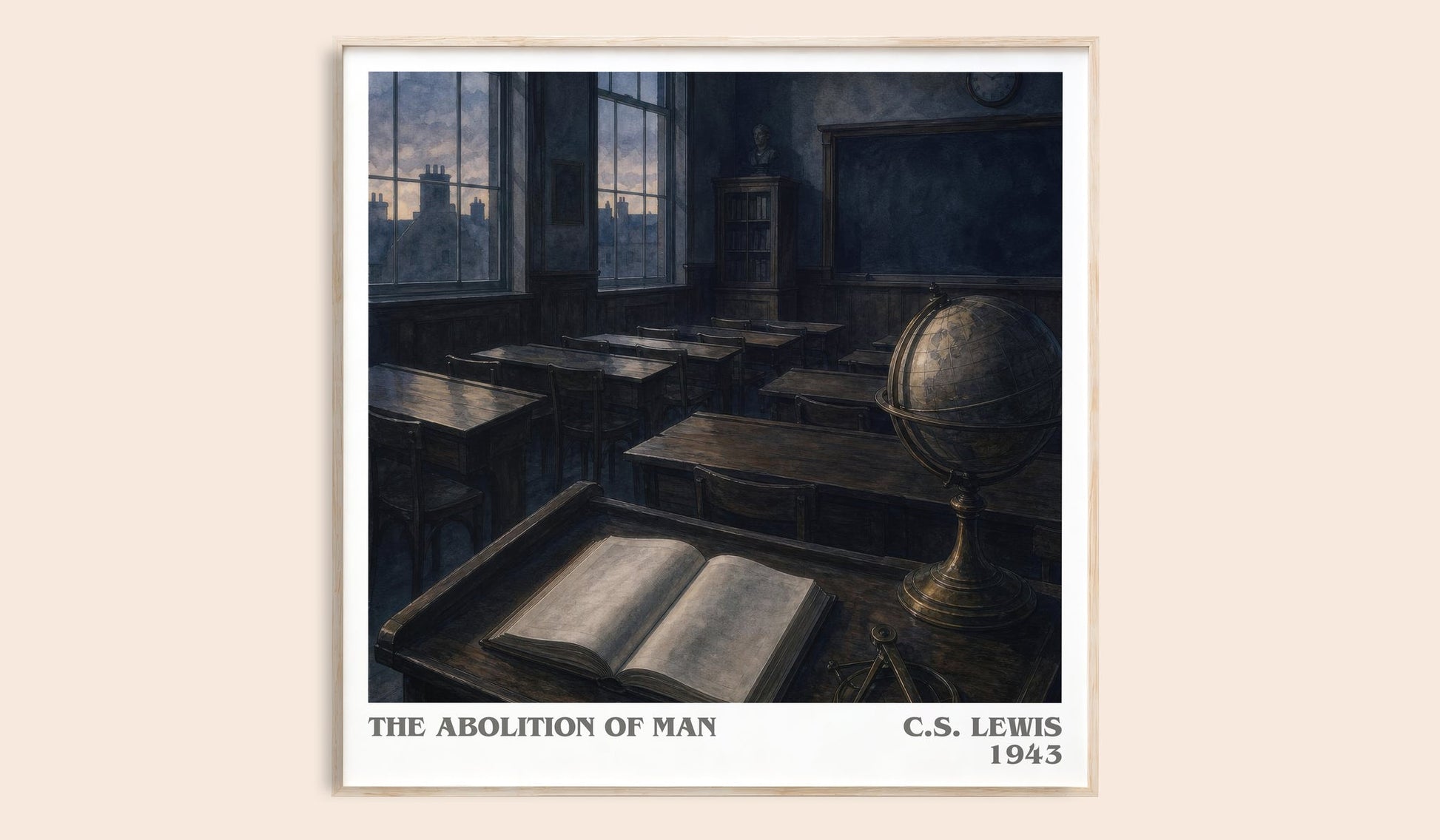 The Abolition Of Man literary book poster by C.S. Lewis – framed literary art print