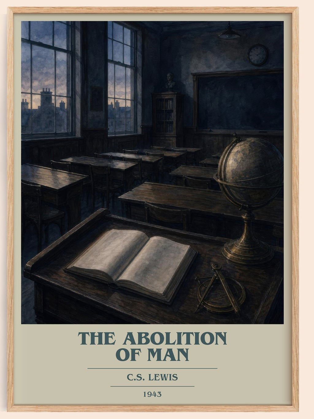 The Abolition Of Man book cover book poster by C.S. Lewis – framed literary art print
