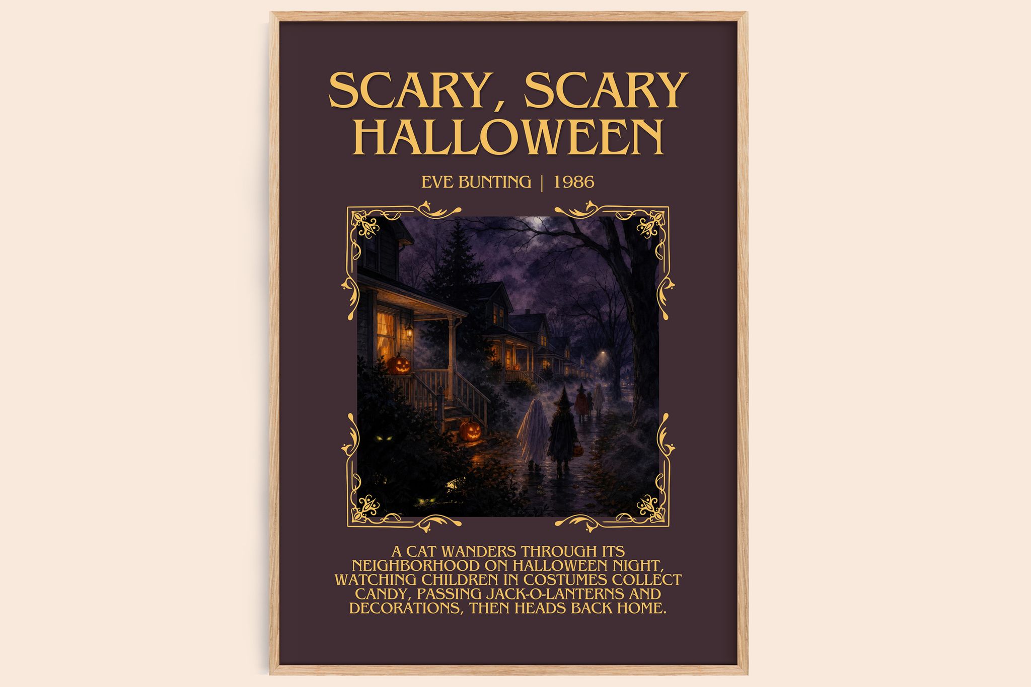 Scary, Scary Halloween Minimalist Book Poster by Eve Bunting