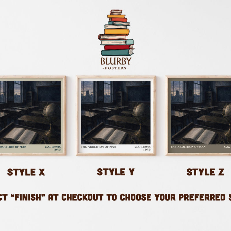 The Abolition Of Man literary print in frame leaning in hallway – philosophy wall art
