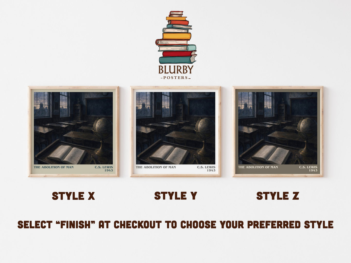The Abolition Of Man literary print in frame leaning in hallway – philosophy wall art