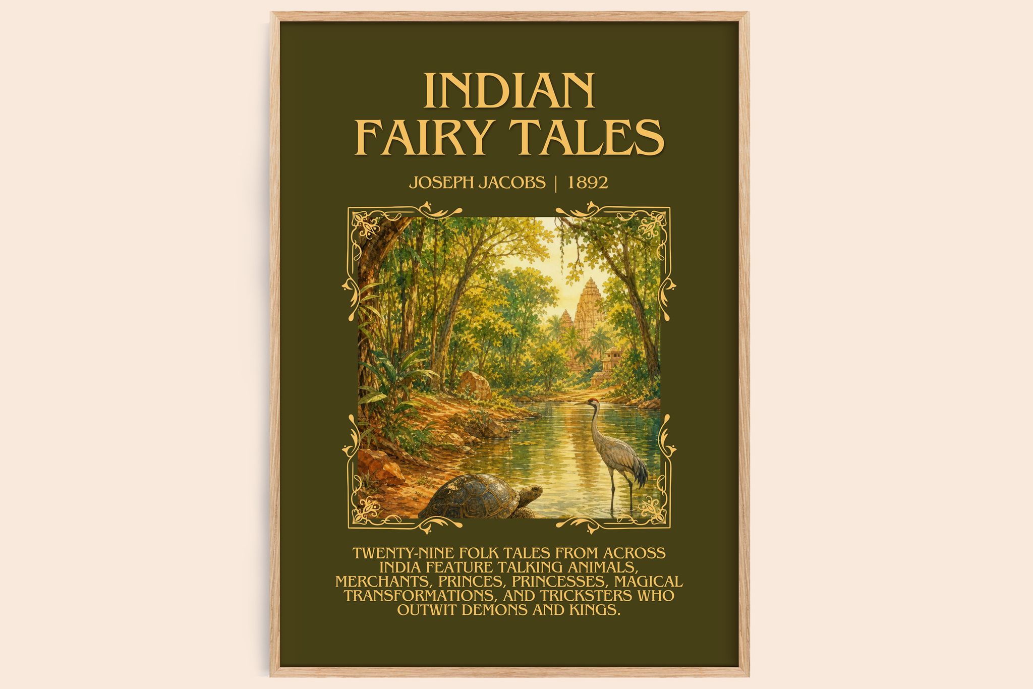 Indian Fairy Tales Minimalist Book Poster by Joseph Jacobs