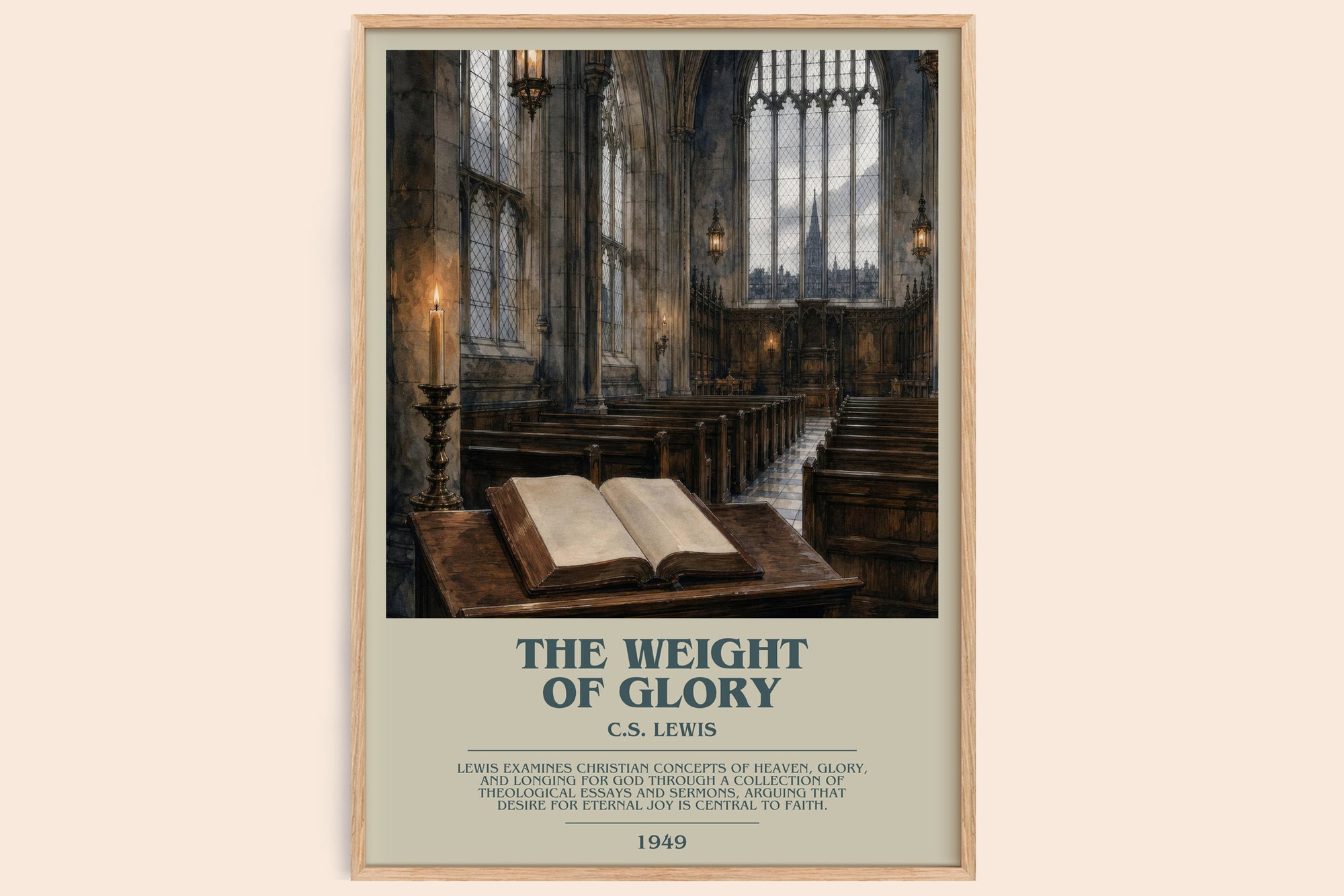 The Weight Of Glory bookish book poster by C.S. Lewis – framed literary art print