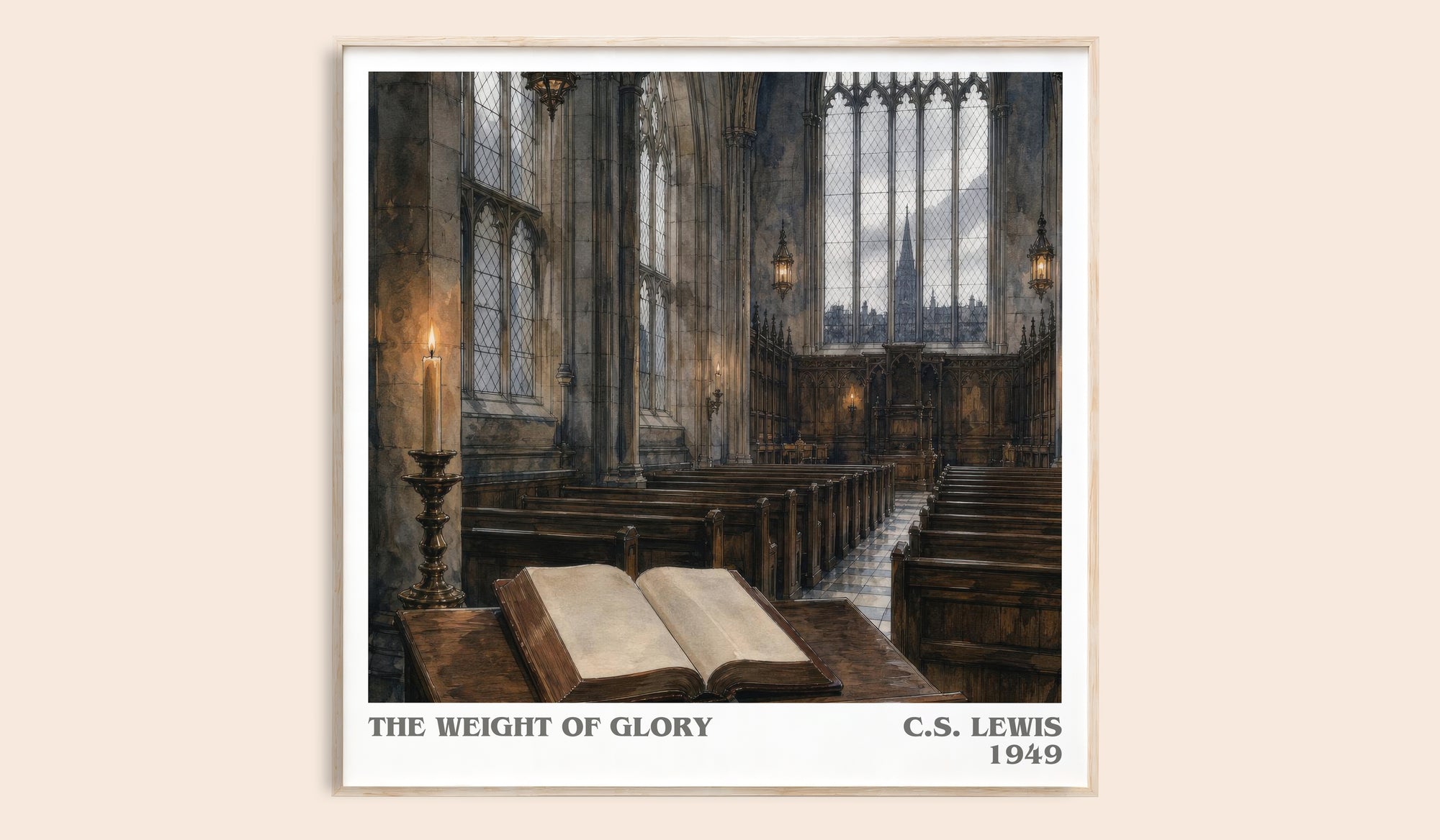 The Weight Of Glory literary book poster by C.S. Lewis – framed literary art print