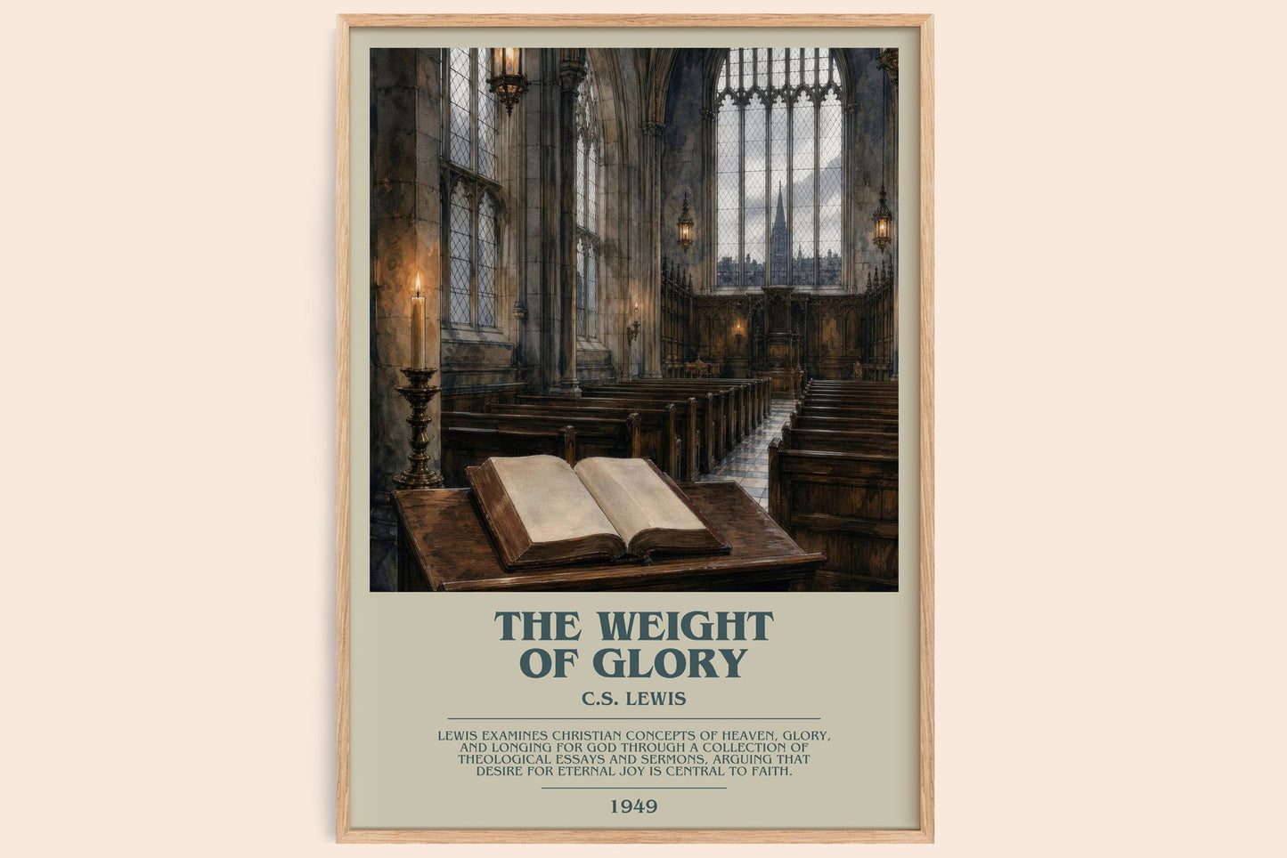 The Weight Of Glory bookish book poster by C.S. Lewis – framed literary art print