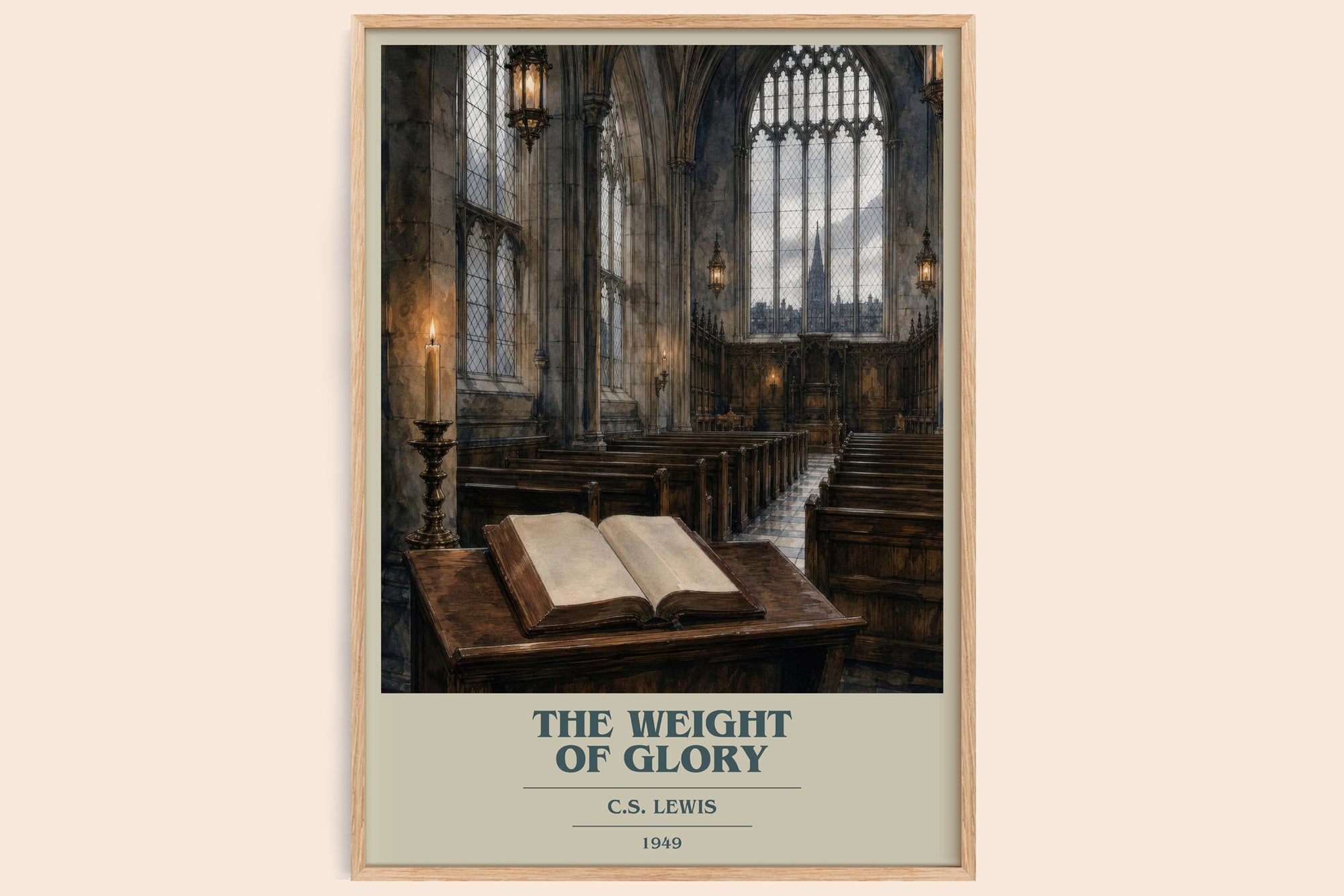 The Weight Of Glory book cover book poster by C.S. Lewis – framed literary art print
