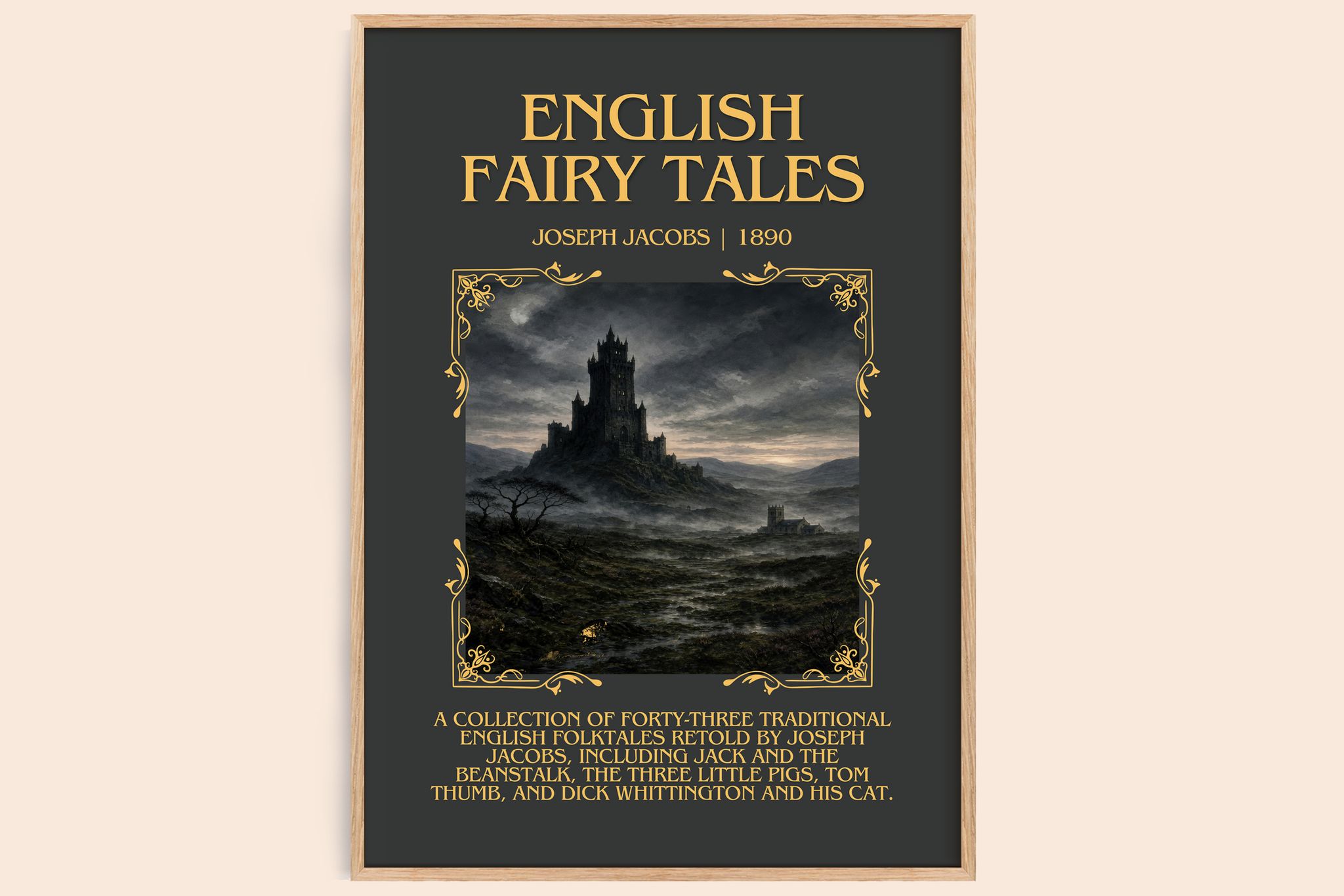 English Fairy Tales Minimalist Book Poster by Joseph Jacobs