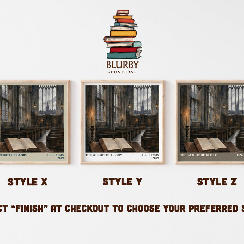 The Weight Of Glory literary print in frame leaning in hallway – non fiction wall art
