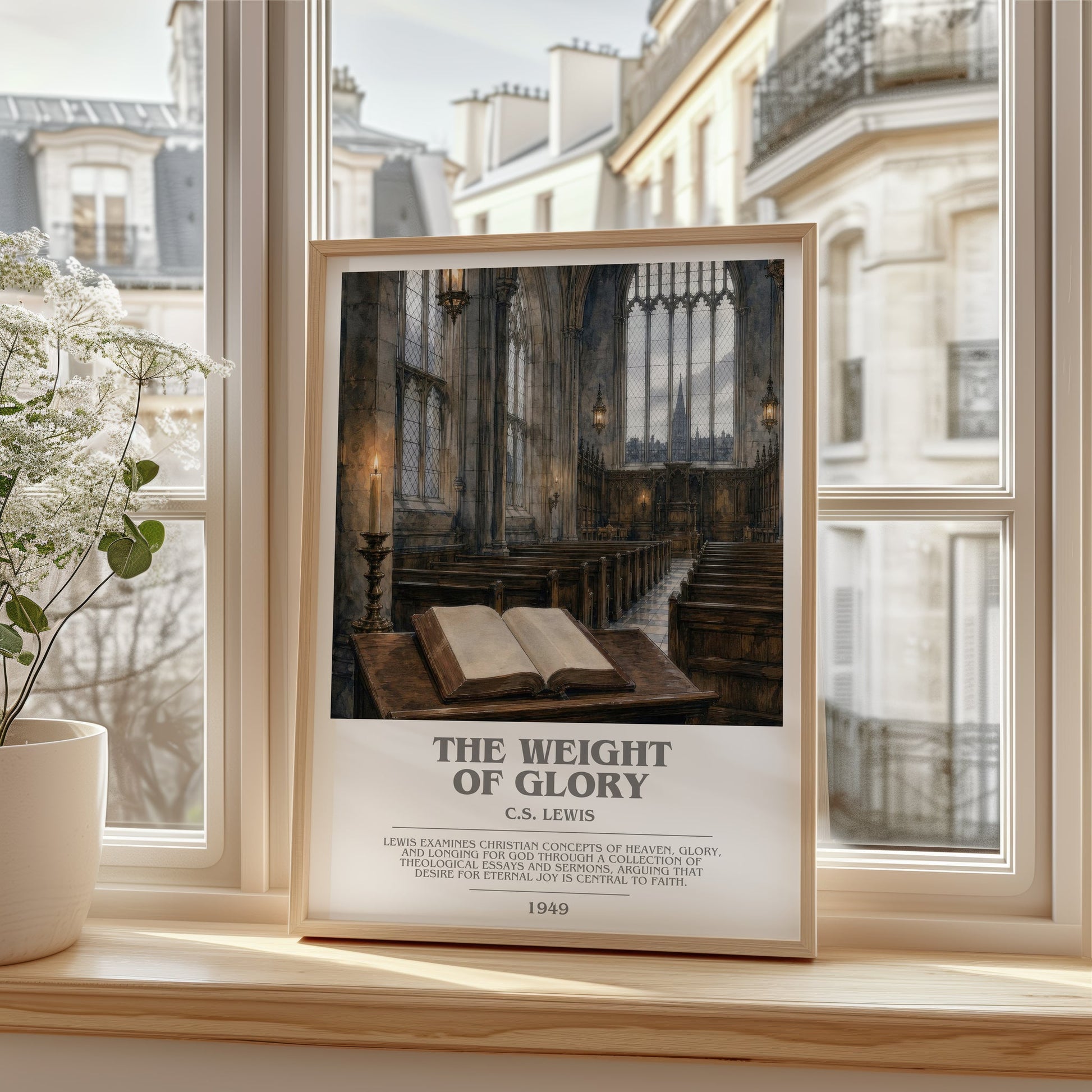 The Weight Of Glory bookish poster colour and style options – C.S. Lewis book art
