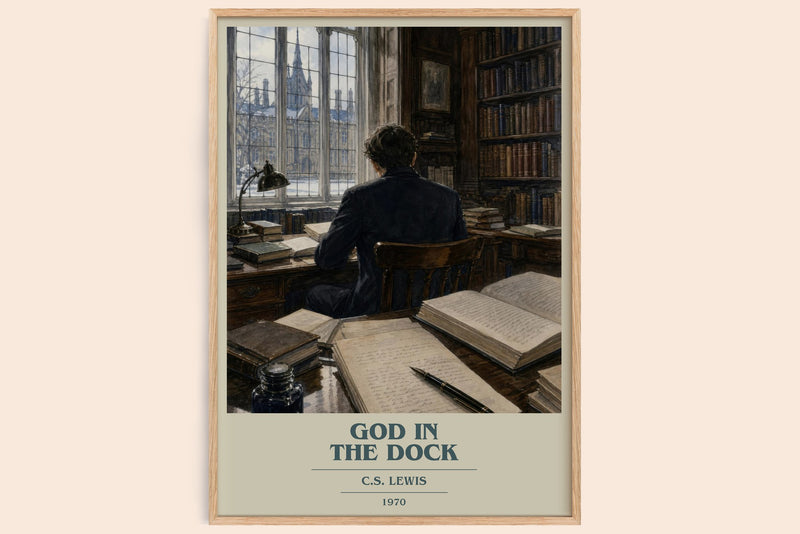 God In The Dock book cover book poster by C.S. Lewis – framed literary art print