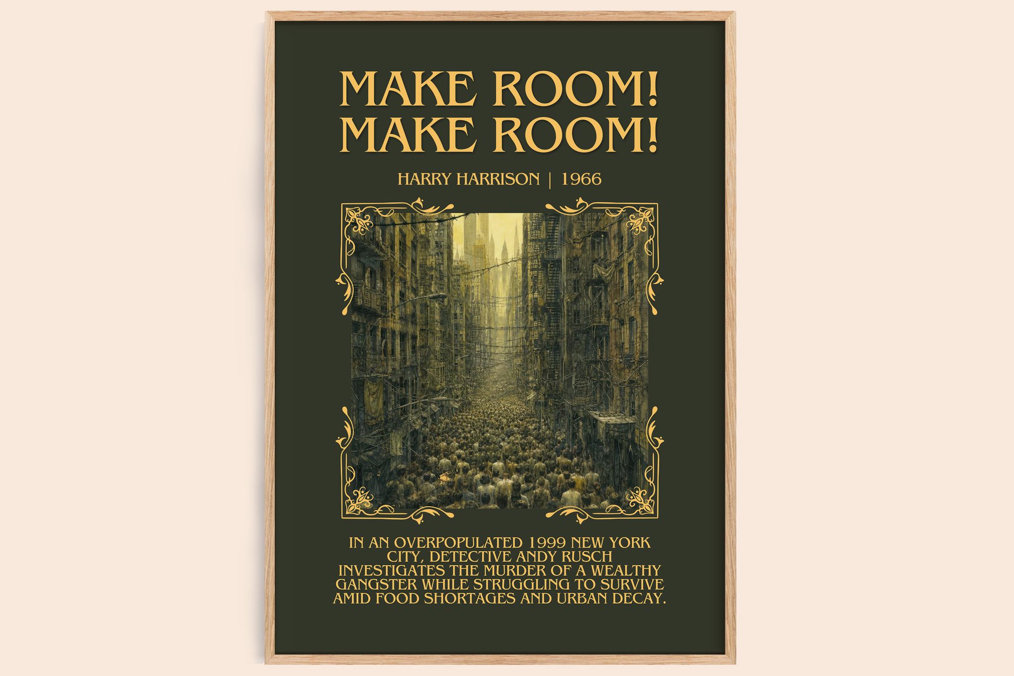 Make Room! Make Room! Minimalist Book Poster by Harry Harrison