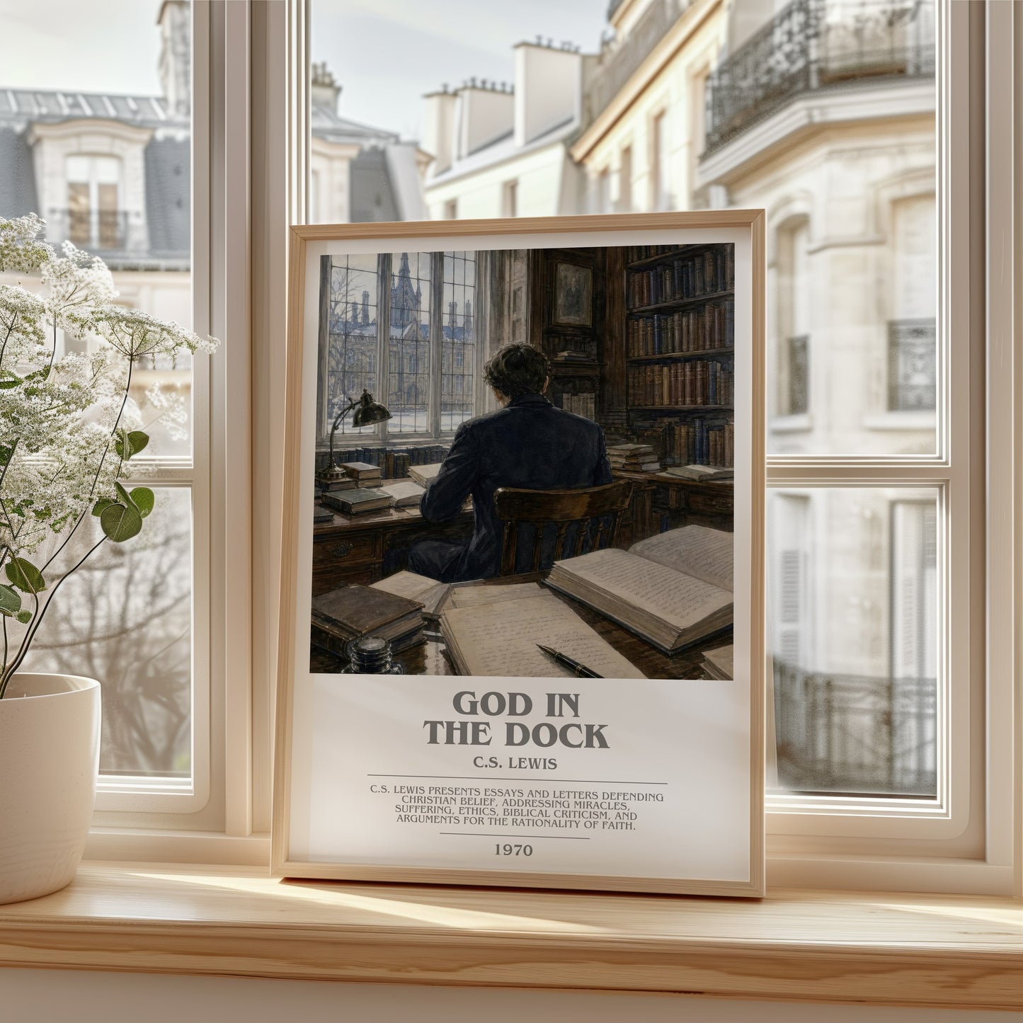 God In The Dock bookish poster colour and style options – C.S. Lewis book art