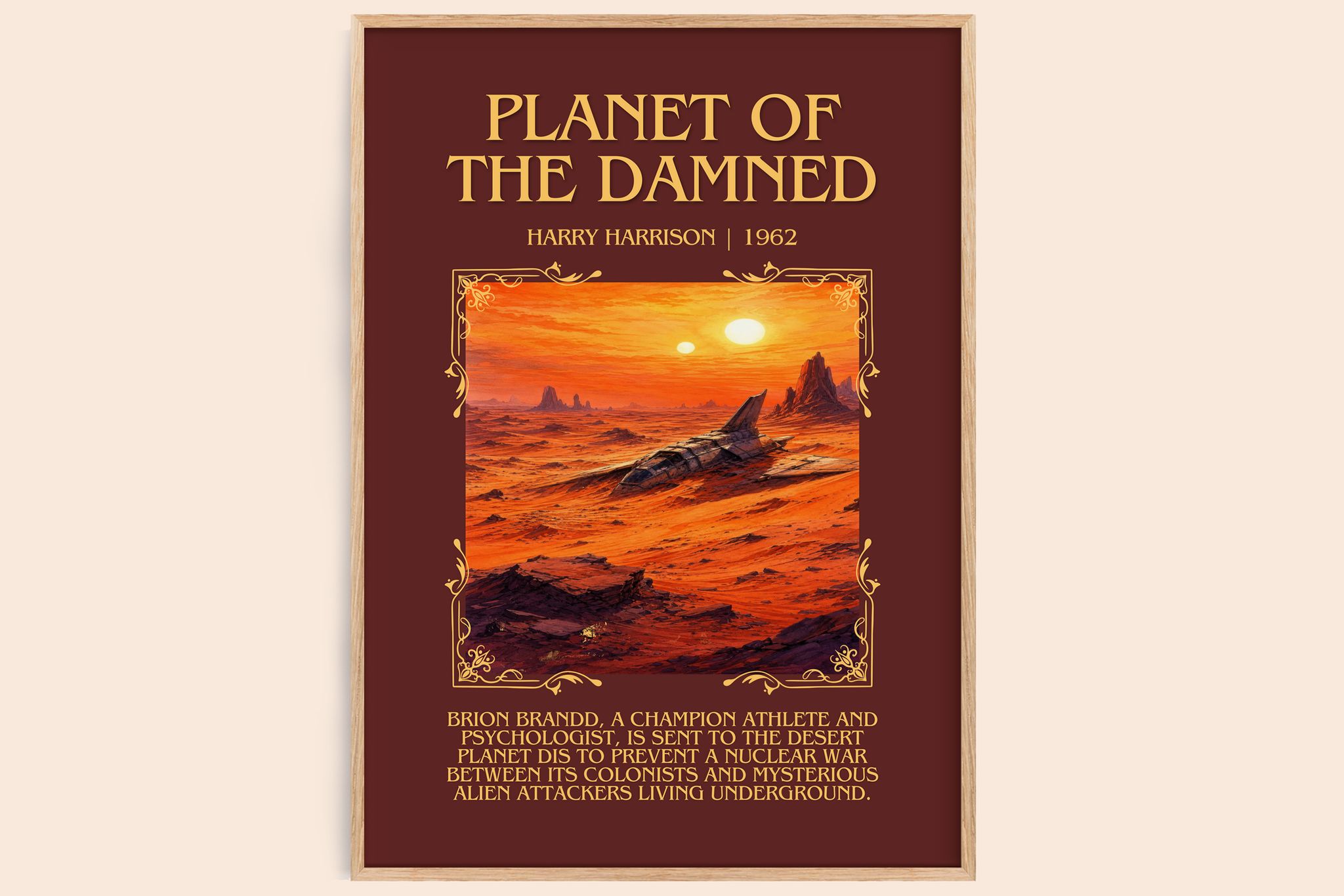 Planet of the Damned Minimalist Book Poster by Harry Harrison