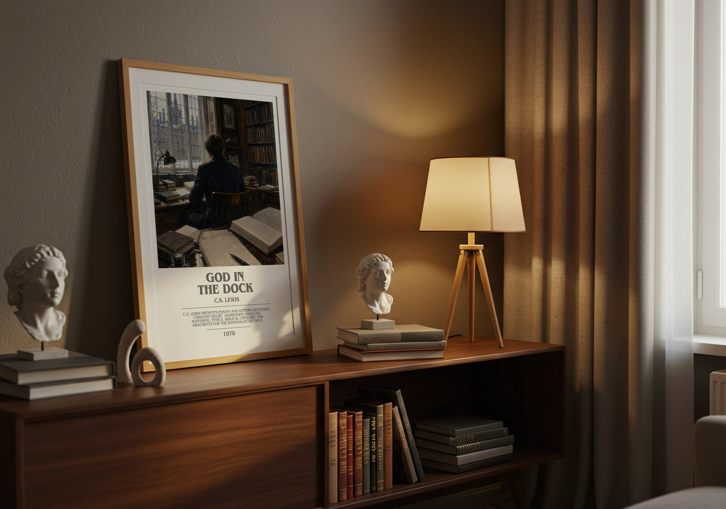 God In The Dock bookish book poster framed on wall – non fiction wall art