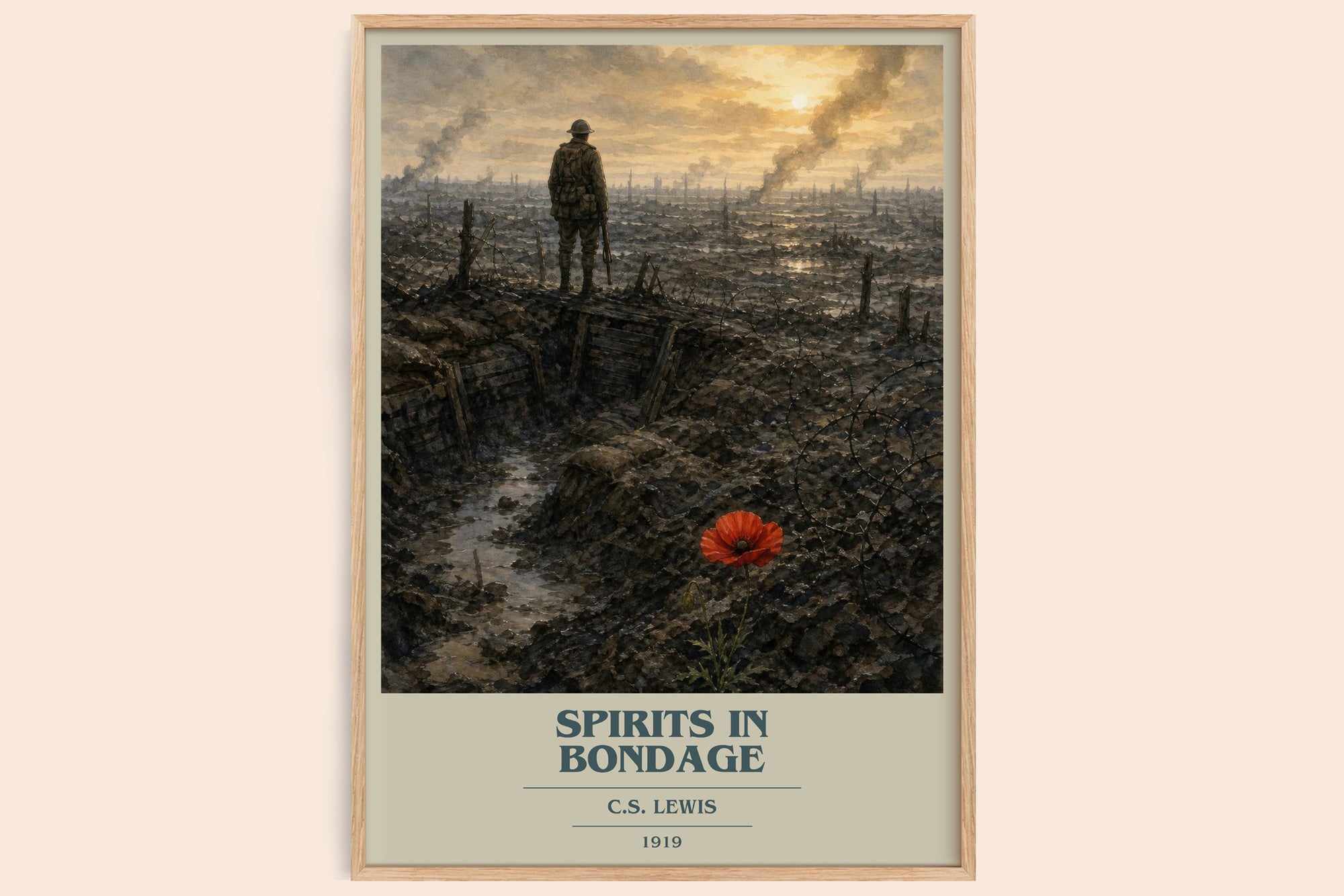 Spirits In Bondage book cover book poster by C.S. Lewis – framed literary art print