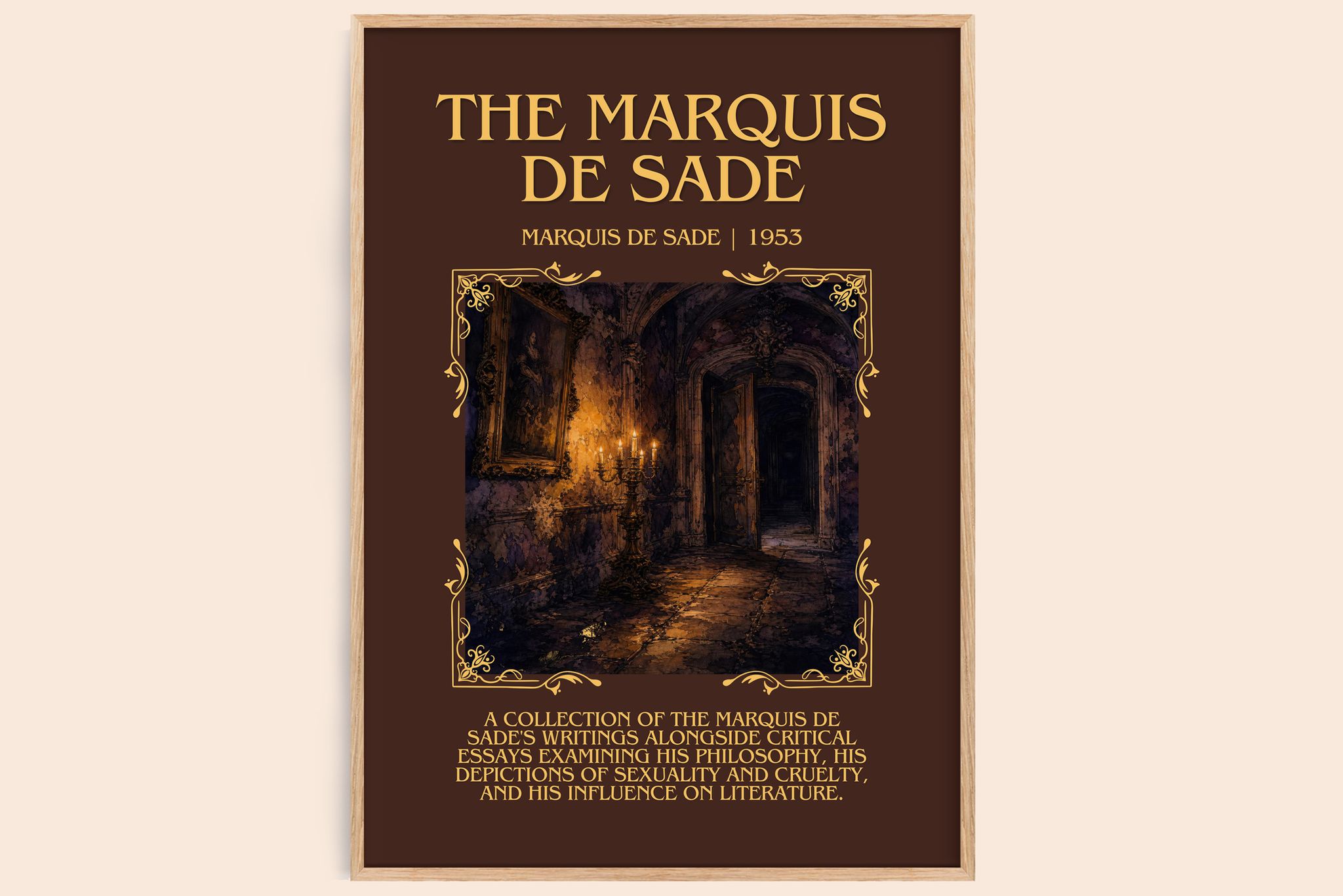 The Marquis de Sade Minimalist Book Poster by Marquis de Sade