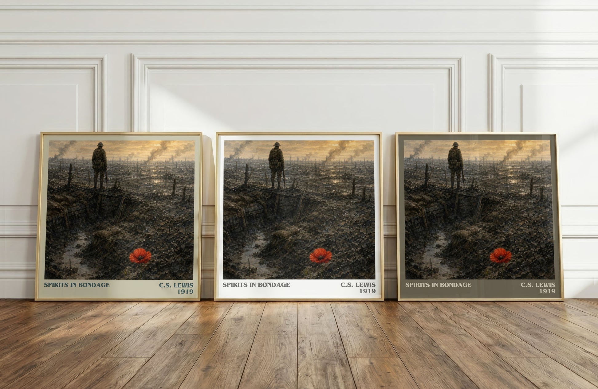 Spirits In Bondage literary art print colour and style options – C.S. Lewis book art