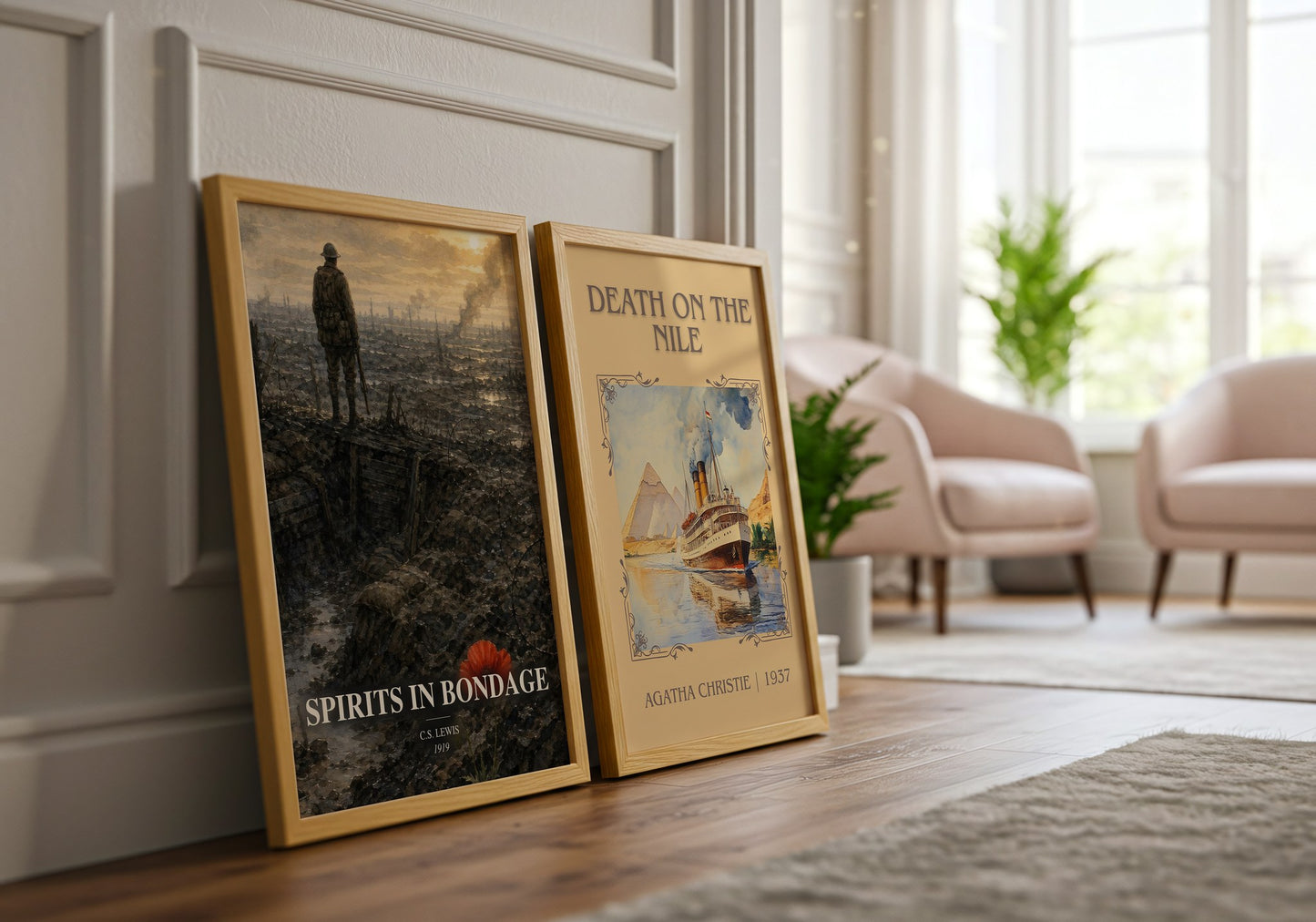 Spirits In Bondage watercolour print framed by window – literary home decor