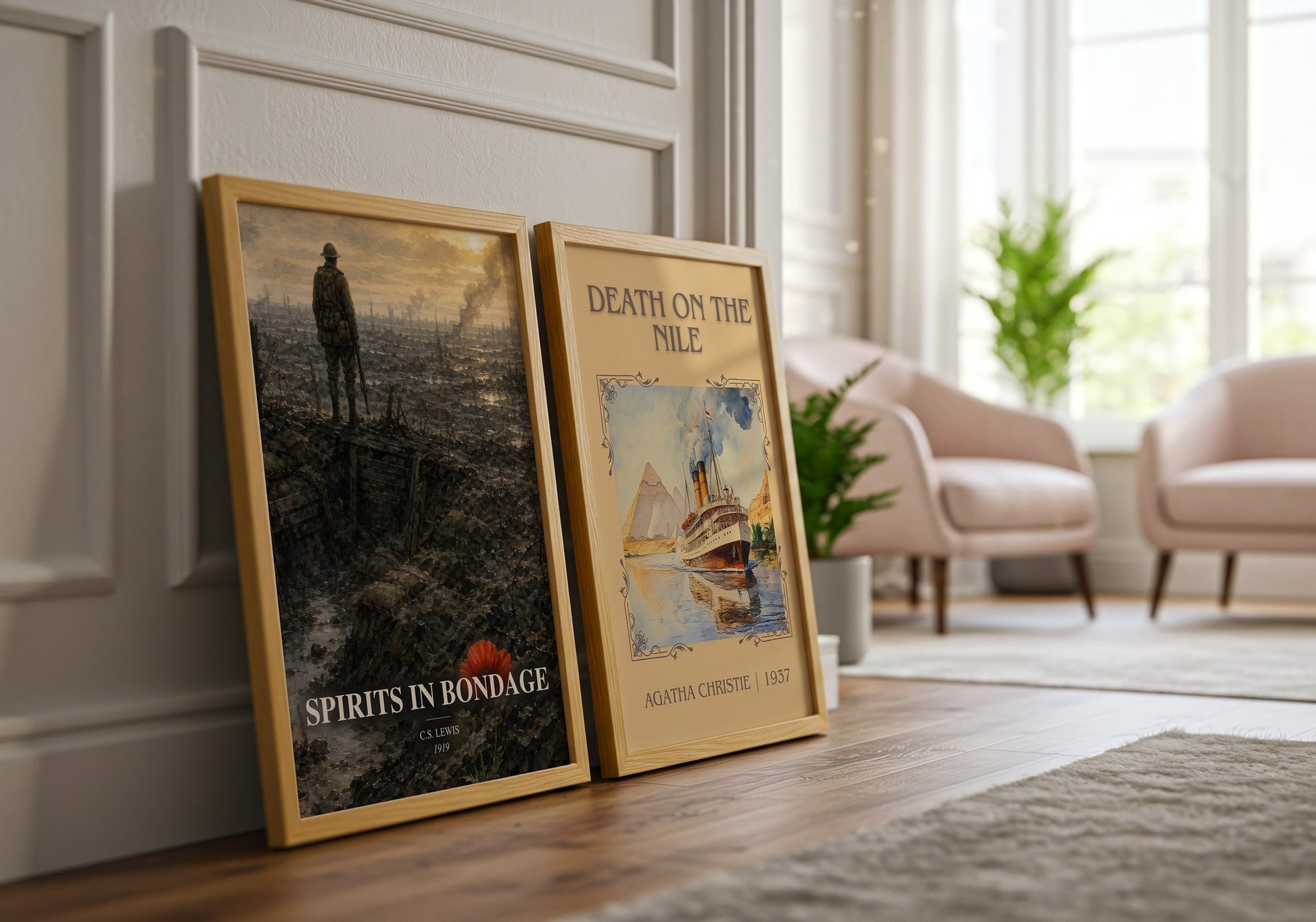 Spirits In Bondage watercolour print framed by window – literary home decor