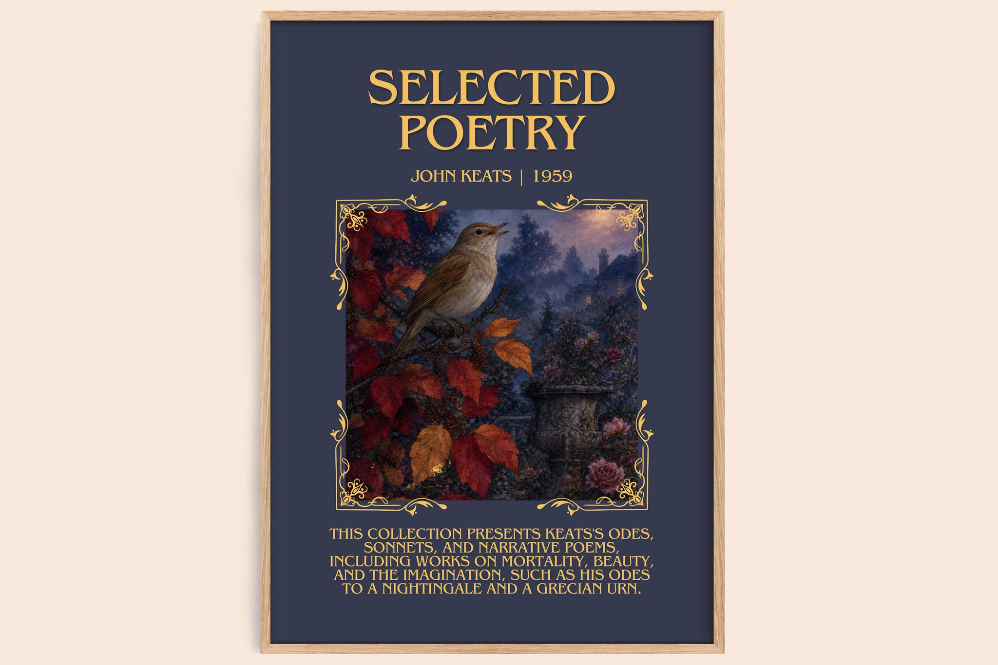 Selected poetry Minimalist Book Poster by John Keats