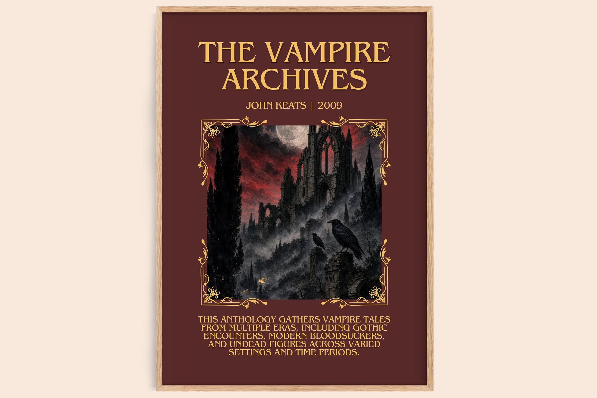 The Vampire Archives Minimalist Book Poster by John Keats