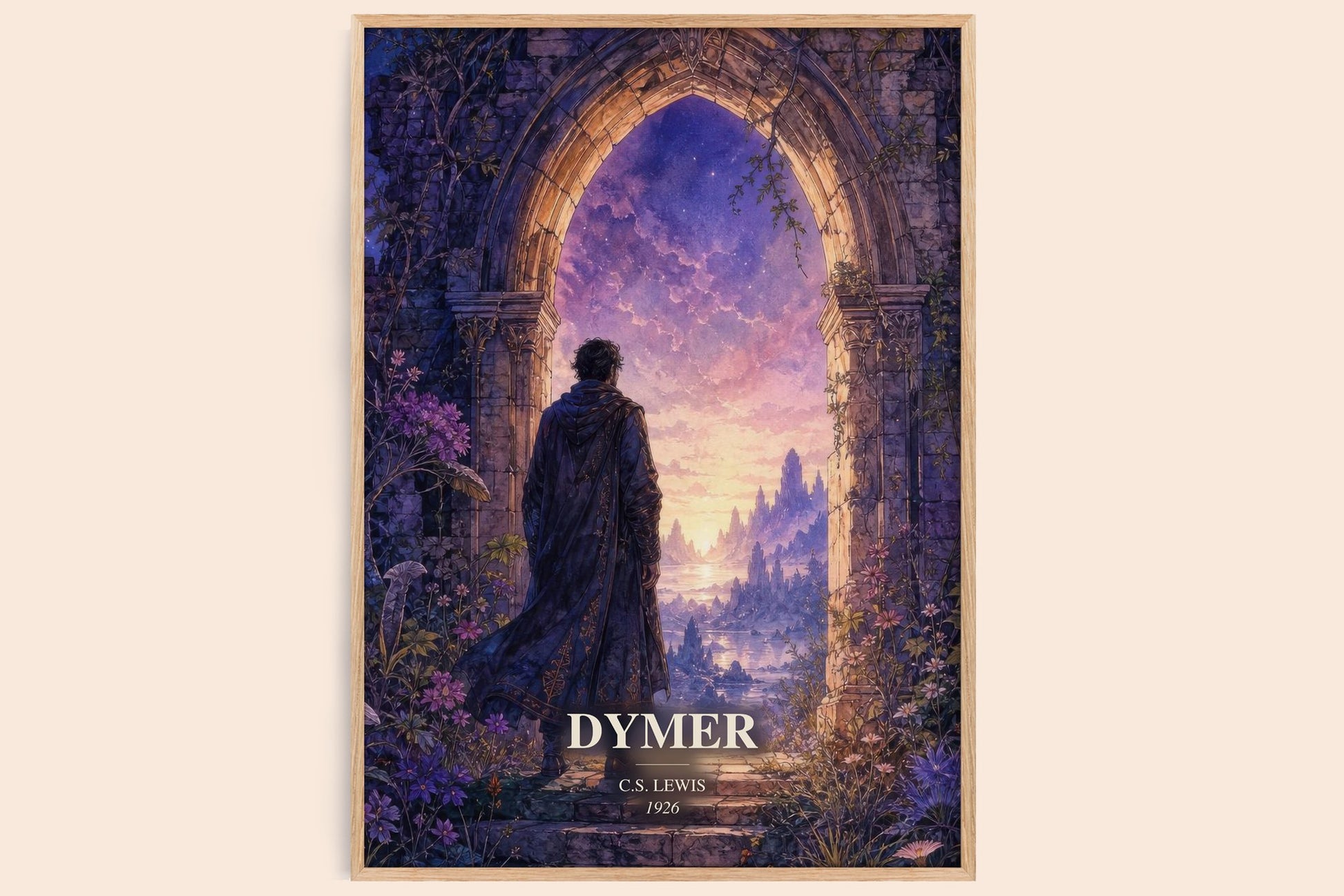 Dymer watercolour book poster by C.S. Lewis – framed literary art print