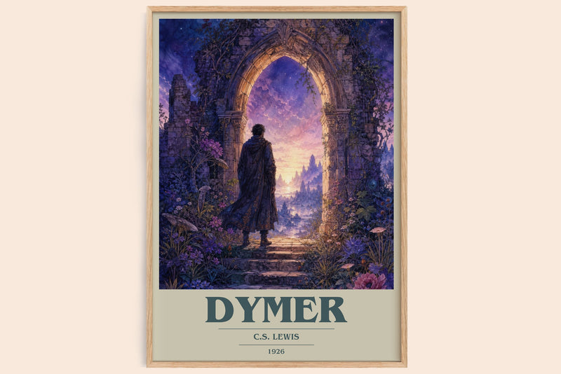 Dymer book cover book poster by C.S. Lewis – framed literary art print