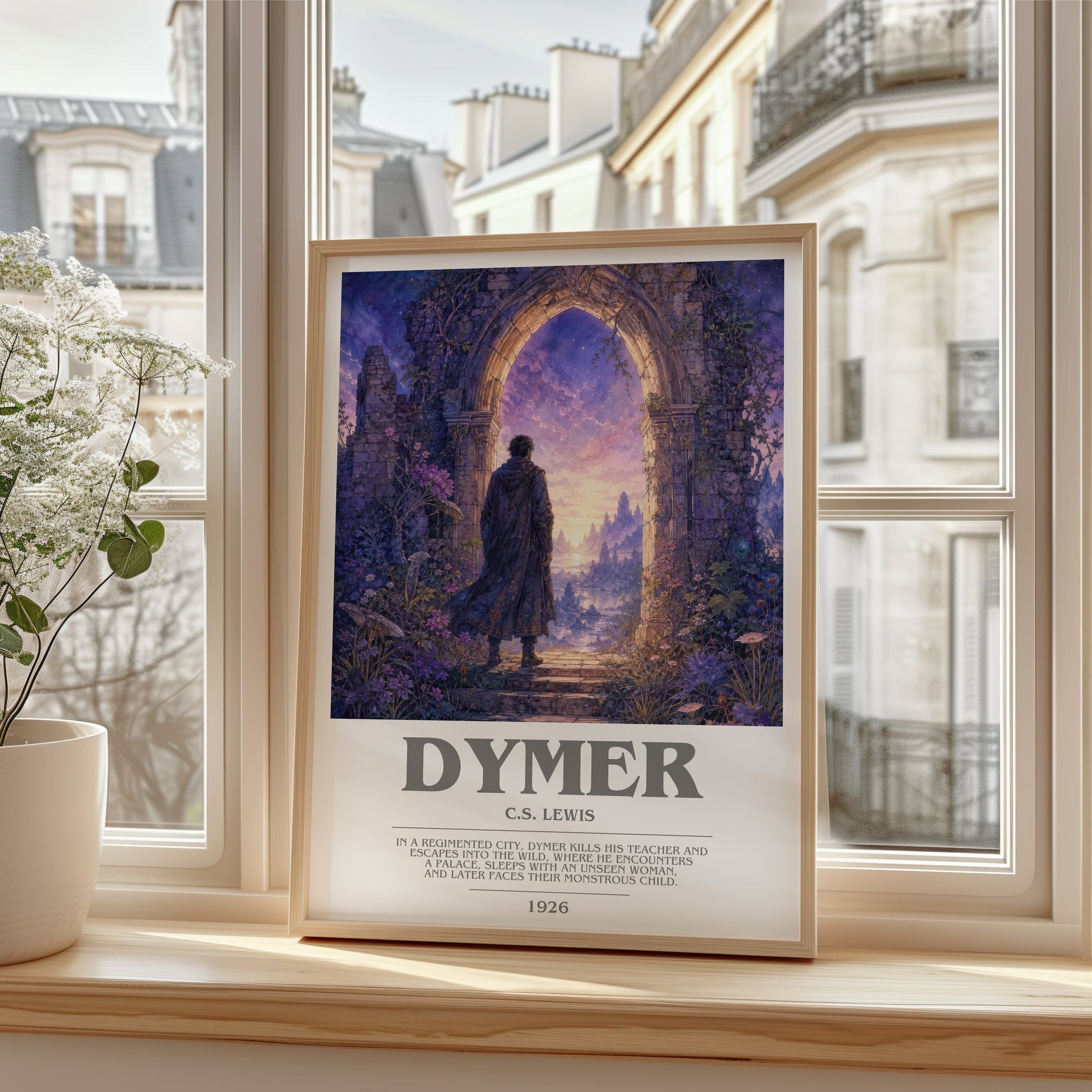 Dymer bookish poster colour and style options – C.S. Lewis book art