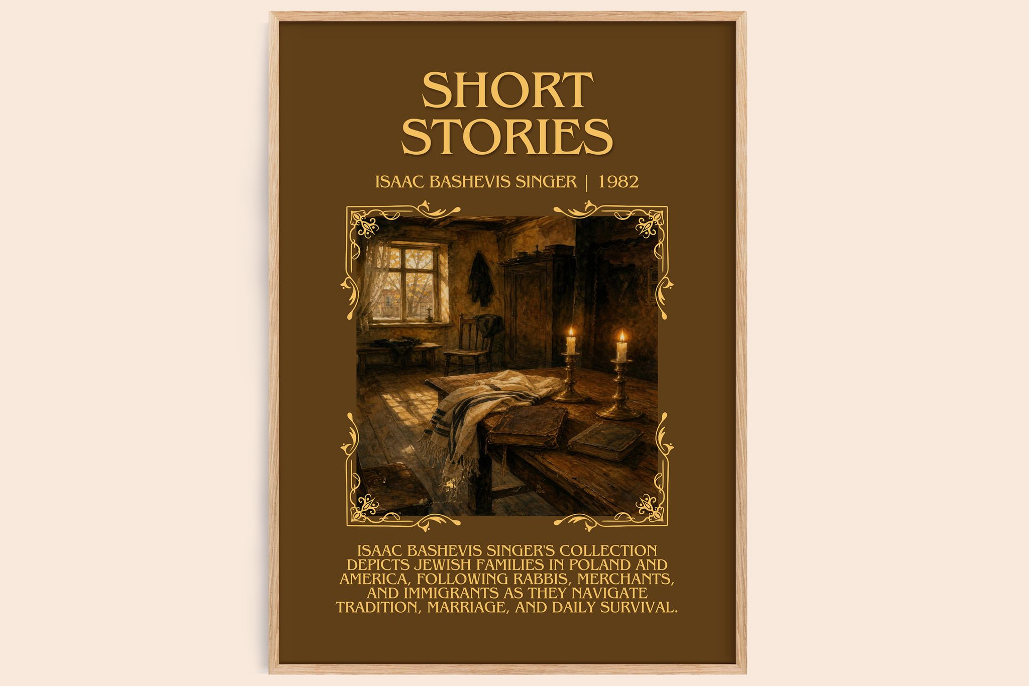 Short stories Minimalist Book Poster by Isaac Bashevis Singer