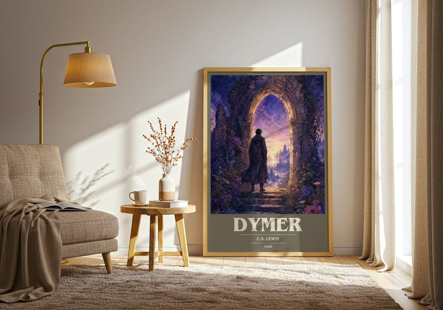 Dymer book cover print on bookshelf – C.S. Lewis fan gift