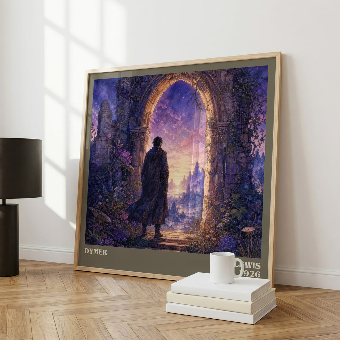 Dymer Literary Art Print by C.S. Lewis – large square framed print leaning against a wall